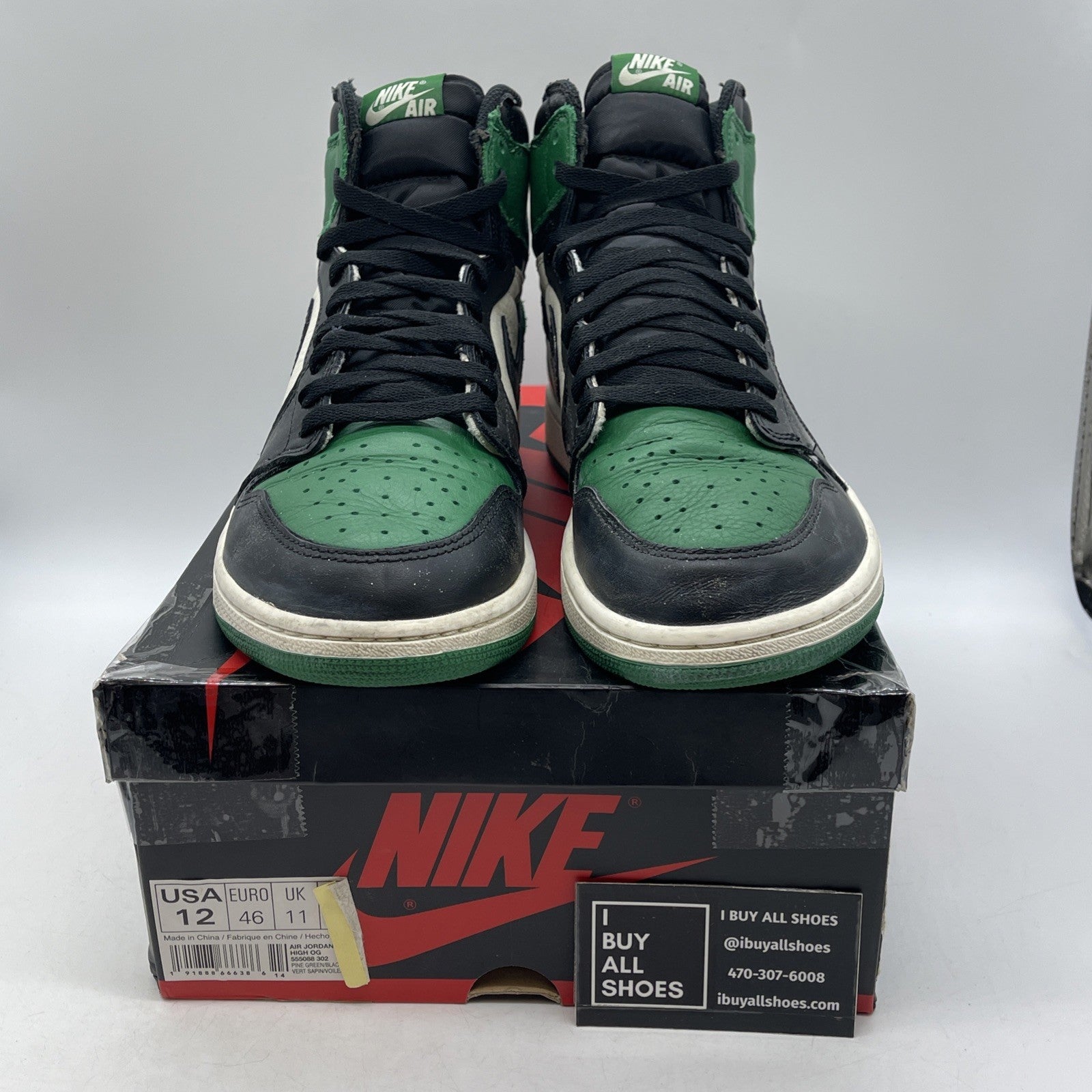 Size 12 - Air Jordan 1 Mid Pine Green (555088-302)