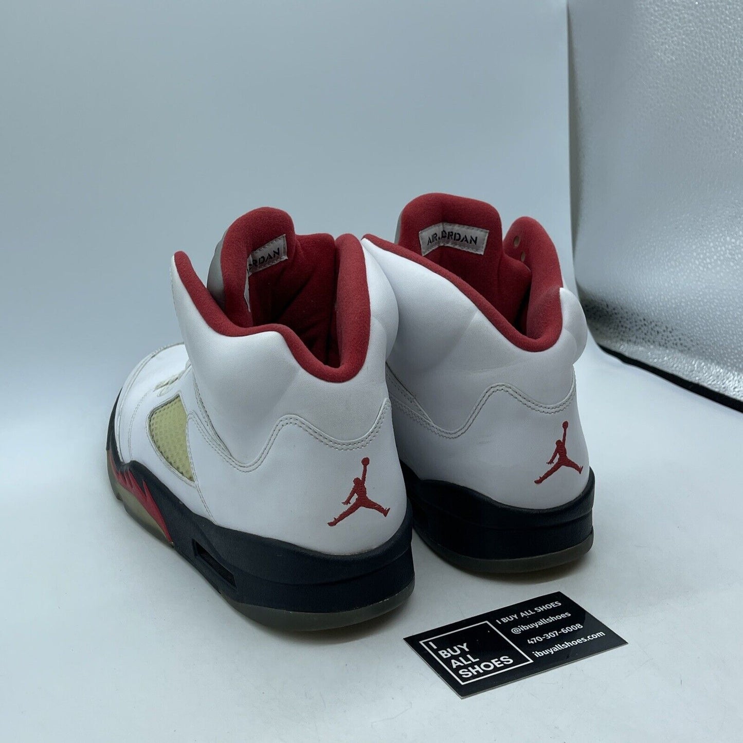 Size 11.5 - Air Jordan 5 Retro 2013 Fire Red White Black Leather (136027-100)