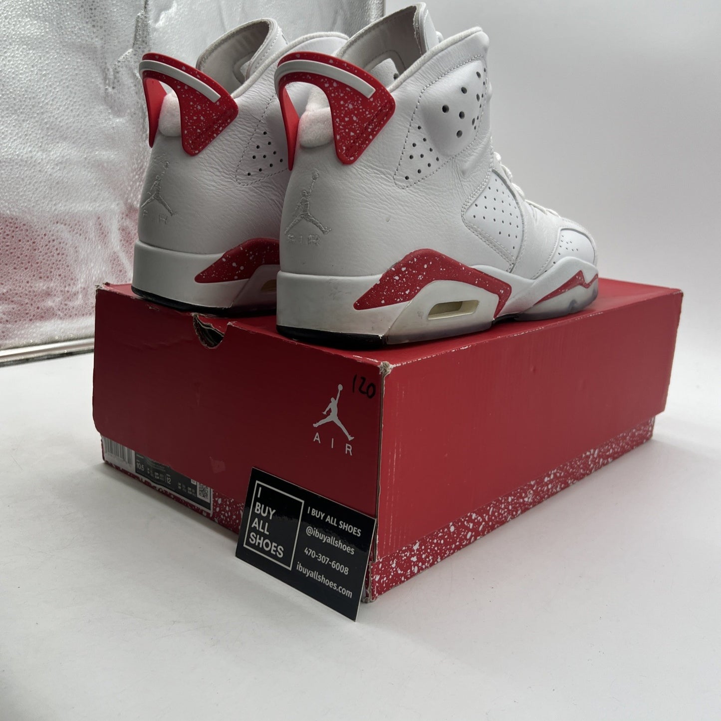 Size 10.5 - Air Jordan 6 White and University Red 2022 (CT8529-162)