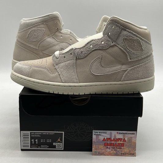 Size 11 - Air Jordan 1 SE Craft Mid Pale Ivory Suede (FQ3224-100)