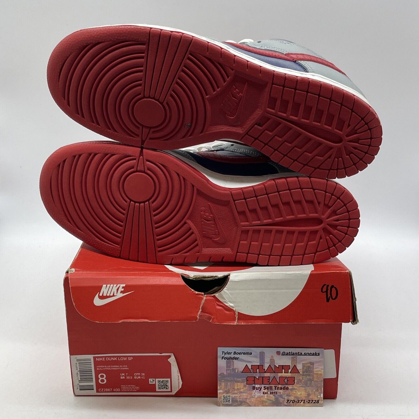 Size 8 - Nike Dunk Retro 2020 Low Samba Grey White Red Leather (CZ2667-400)