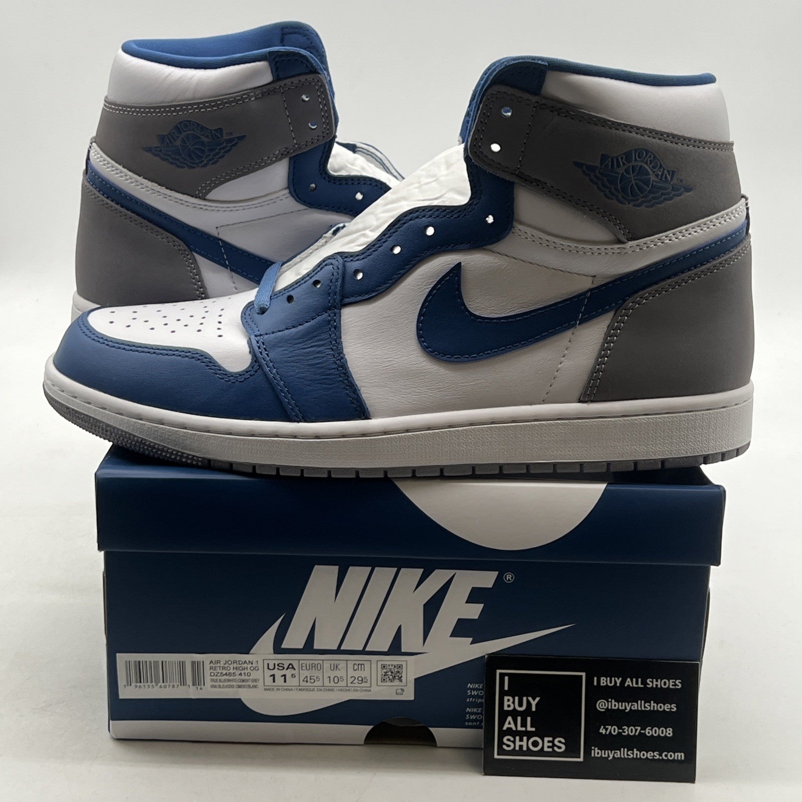 Size 11.5 - Air Jordan 1 Retro OG High True Blue (DZ5485-410)