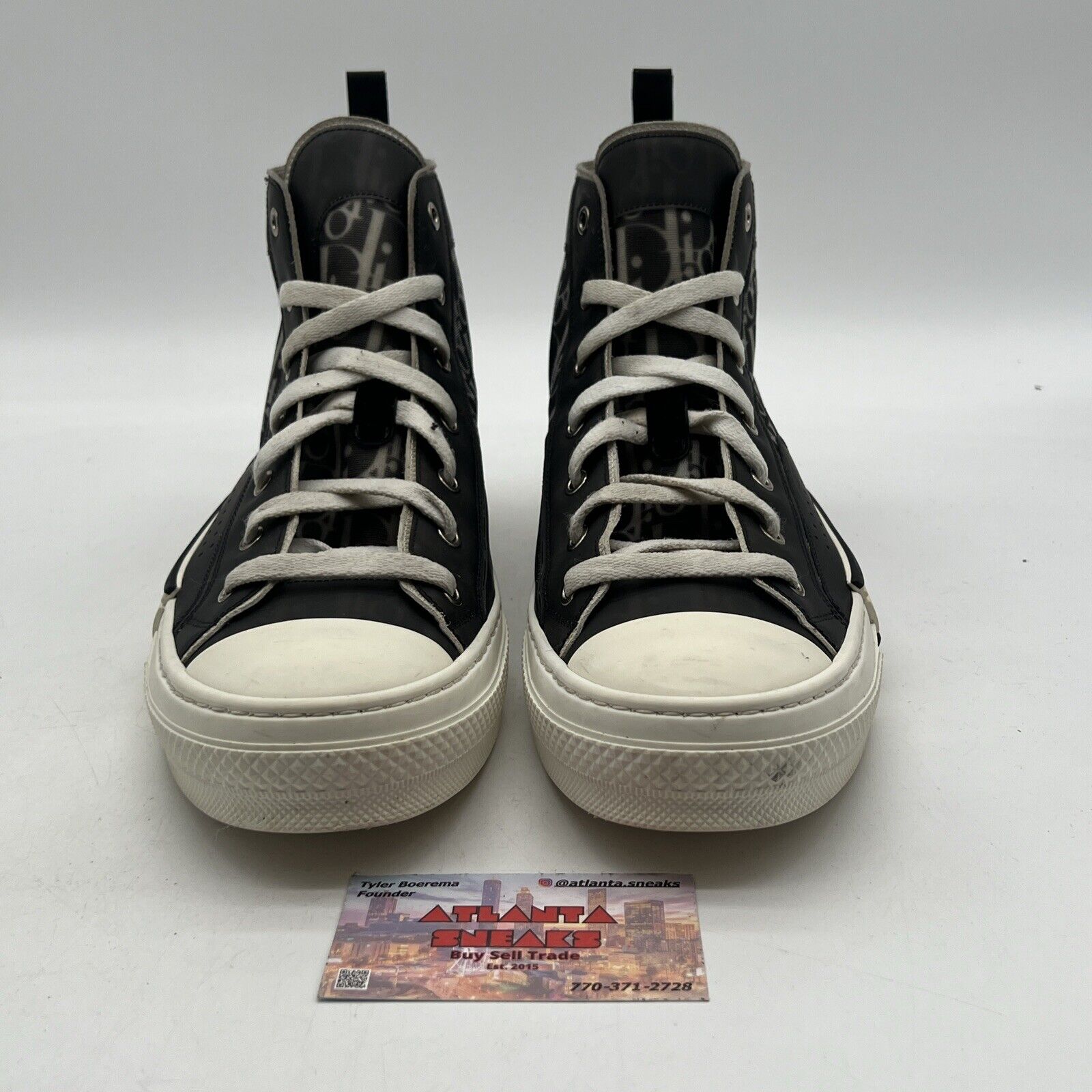 Size 10.5 - Dior B23 High Dior Oblique - Black White