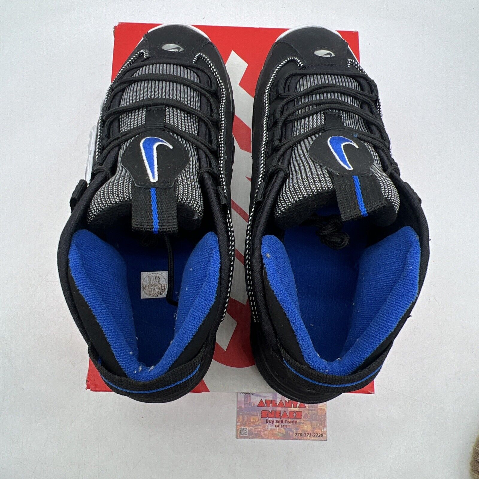 Size 7Y (GS) - Nike Air Max Penny 1 Mid Orlando Black White Blue (DQ7774-001)