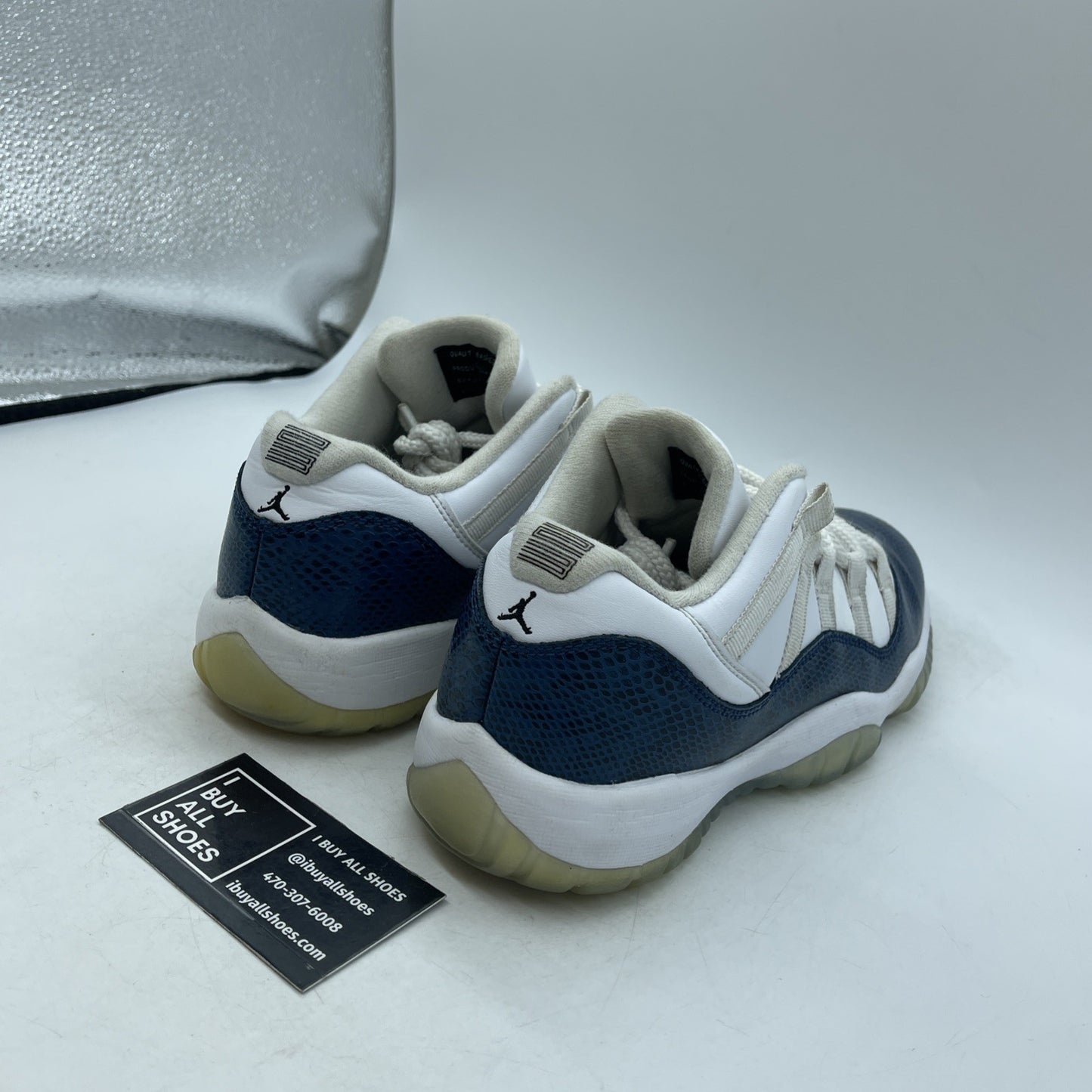 Size 7Y (GS) - Air Jordan 11 Retro 2019 Low Navy Snakeskin (CD6847-102)