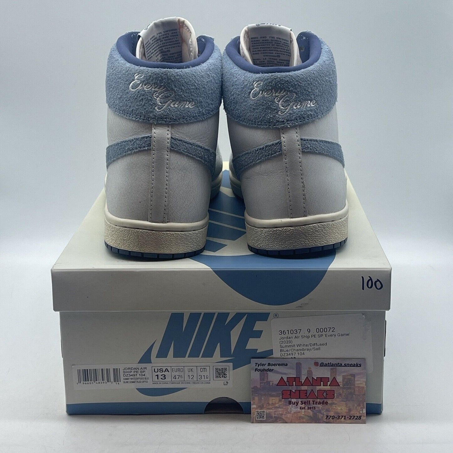 Size 13 - Jordan Air Ship PE SP Every Game Blue White Leather (DZ3497-104)