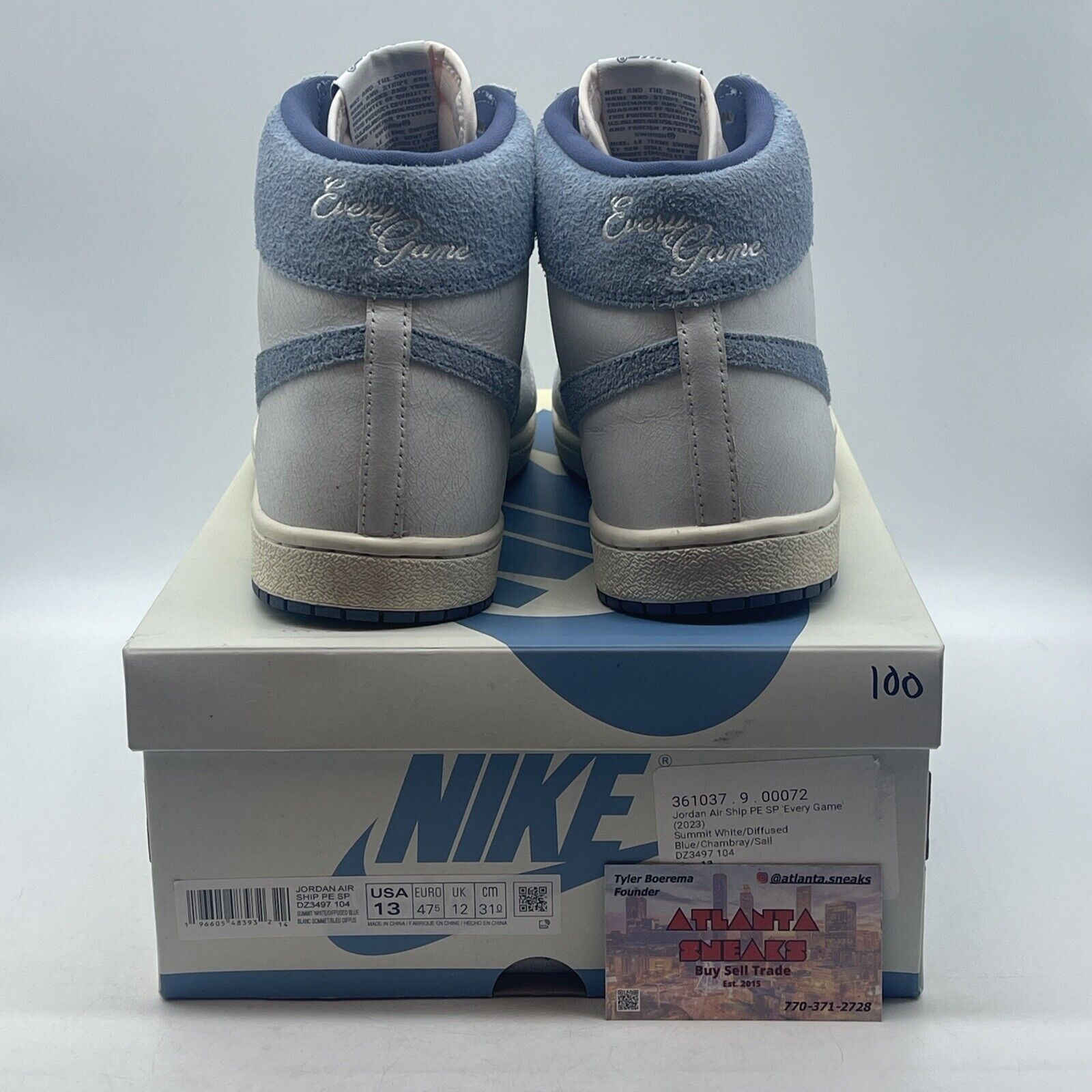 Size 13 - Jordan Air Ship PE SP Every Game Blue White Leather (DZ3497-104)
