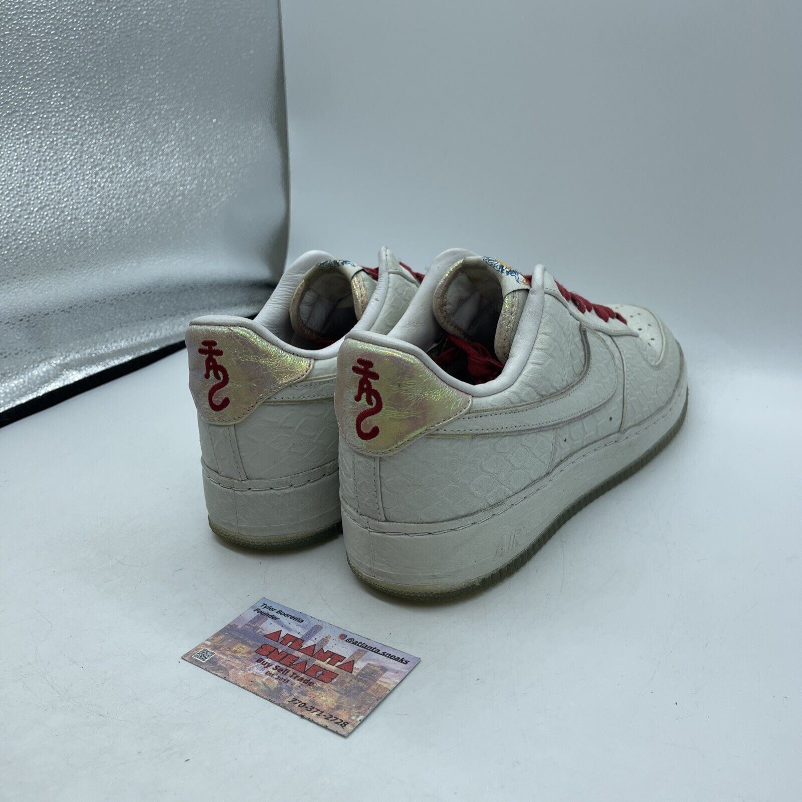 Size 12 - Nike Air Force 1 Sp I/O Nrg Low White Dragon Red Leather (553281-110)