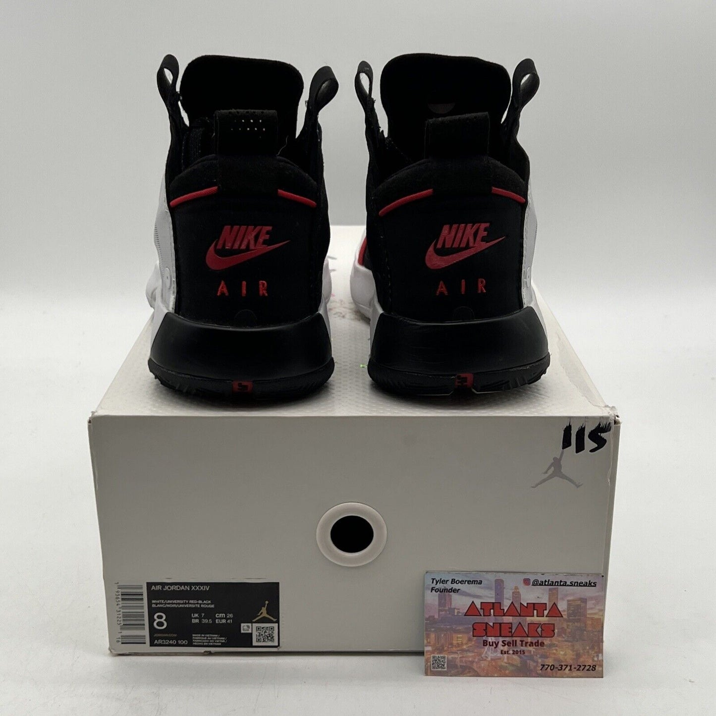 Size 8 - Air Jordan 34 Chicago Black Red White Suede (AR3240-100)