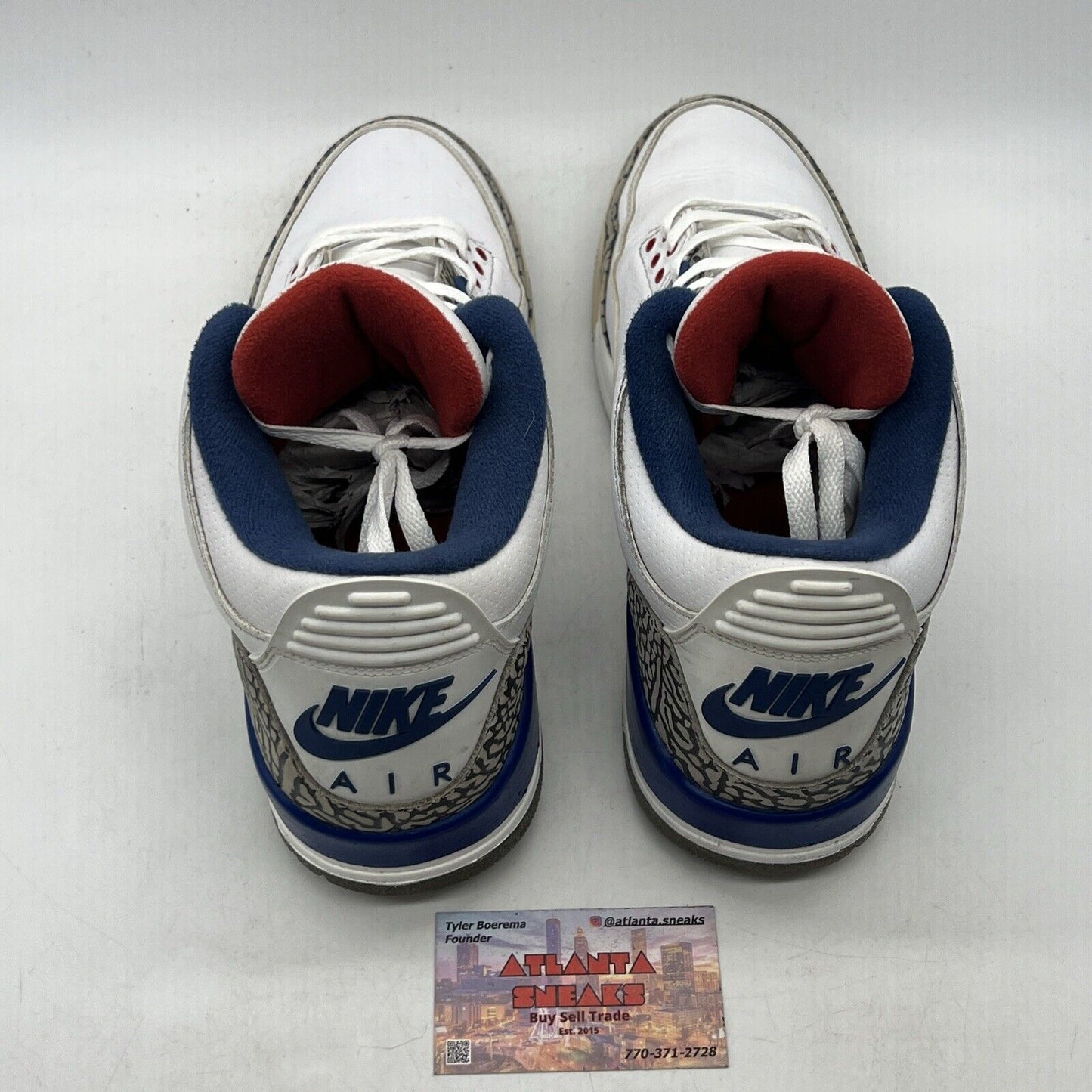 Size 12 - Jordan 3 Retro OG Mid True Blue White Grey Leather  (854262-106)