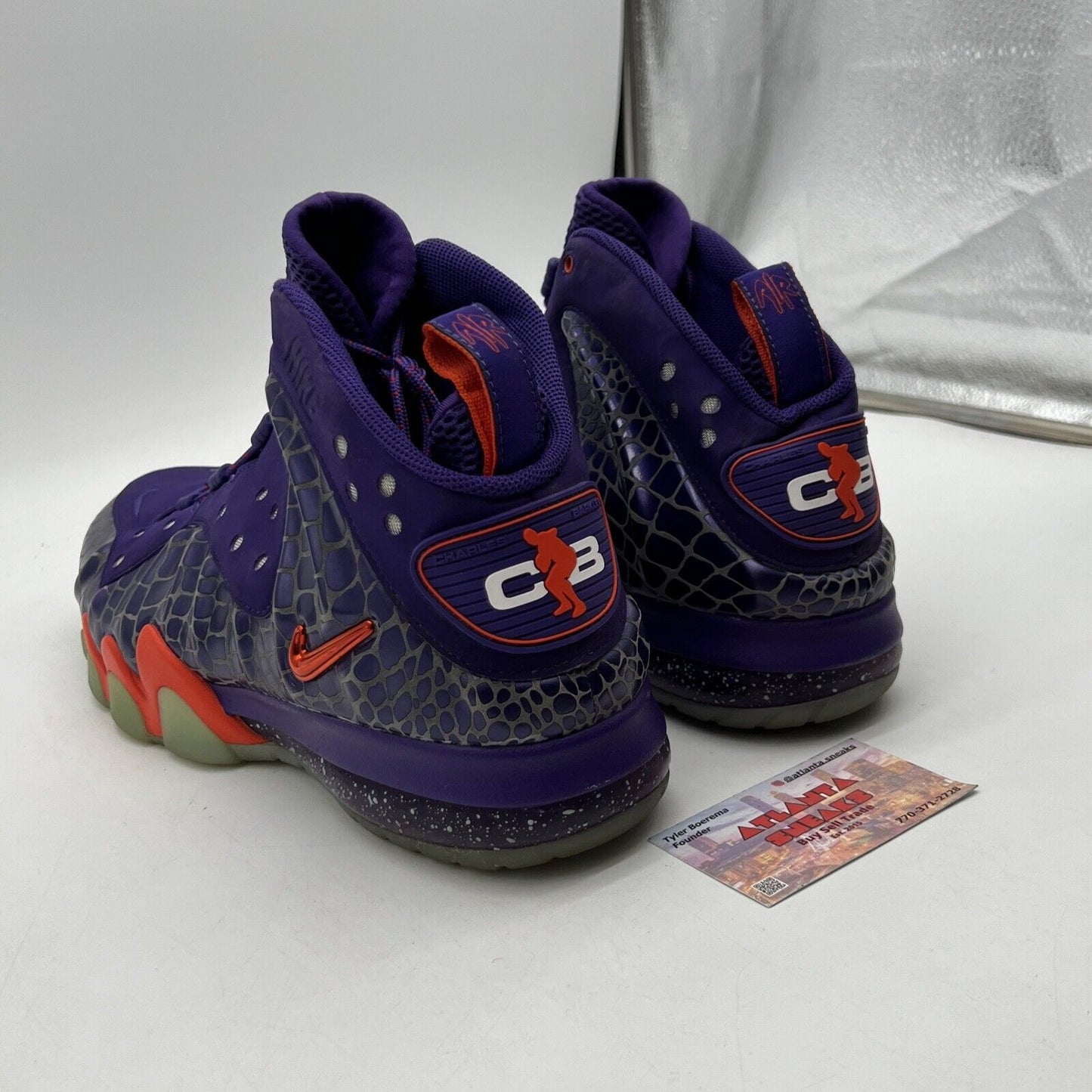 Size 13 - Nike Barkley Posite Max Phoenix Suns Orange White Suede (554097-581)