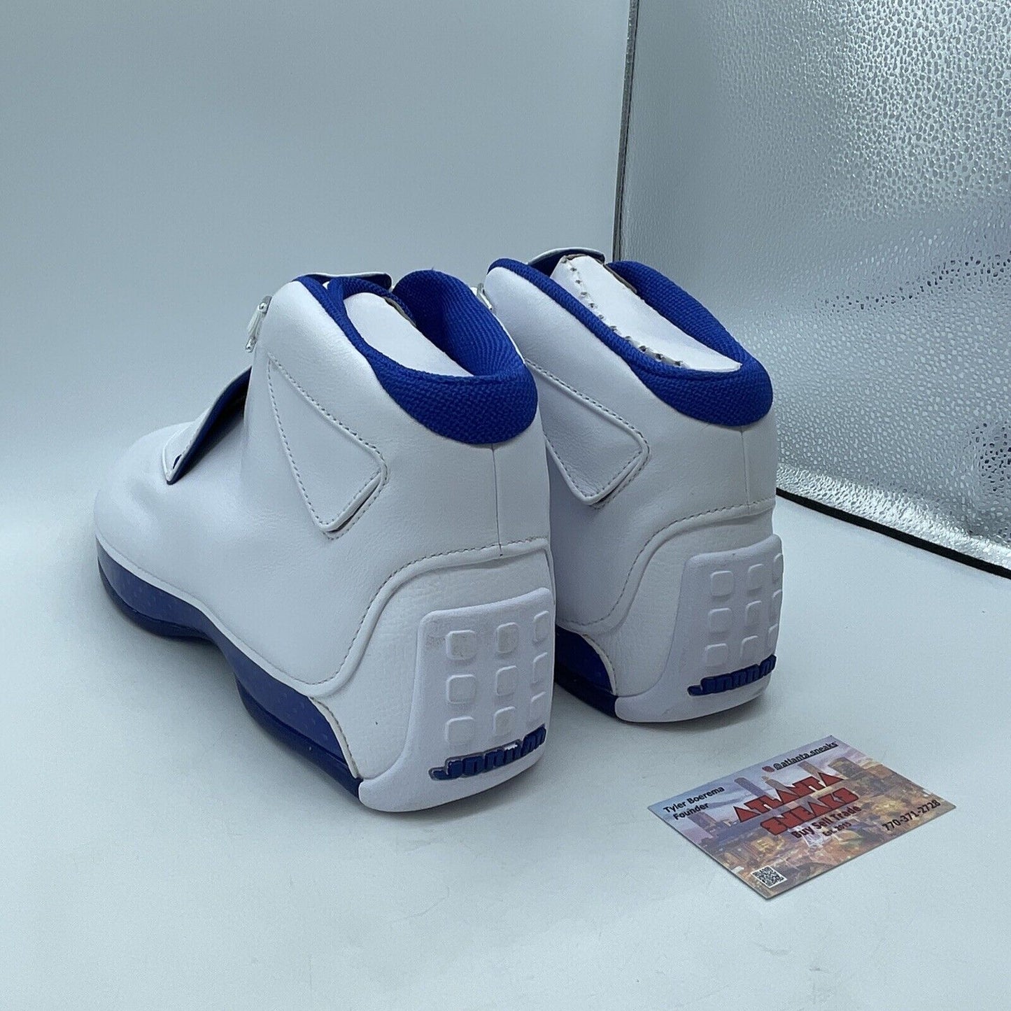 Size 13 - Air Jordan 18 Retro 2018 White Sport Royal Blue Leather (AA2494-106)