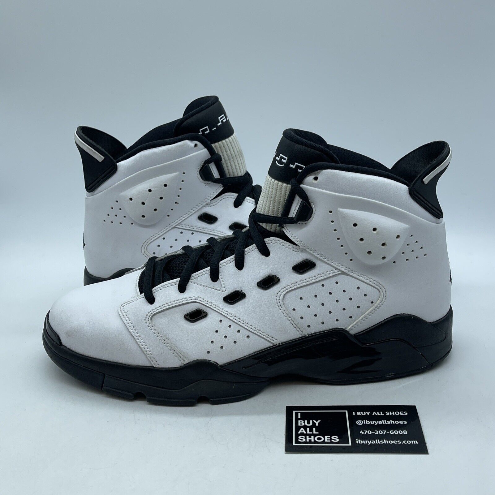 Size 12 - Nike Air Jordan 6-17-23 Motorsports White Black Sneakers (DC7330-100)