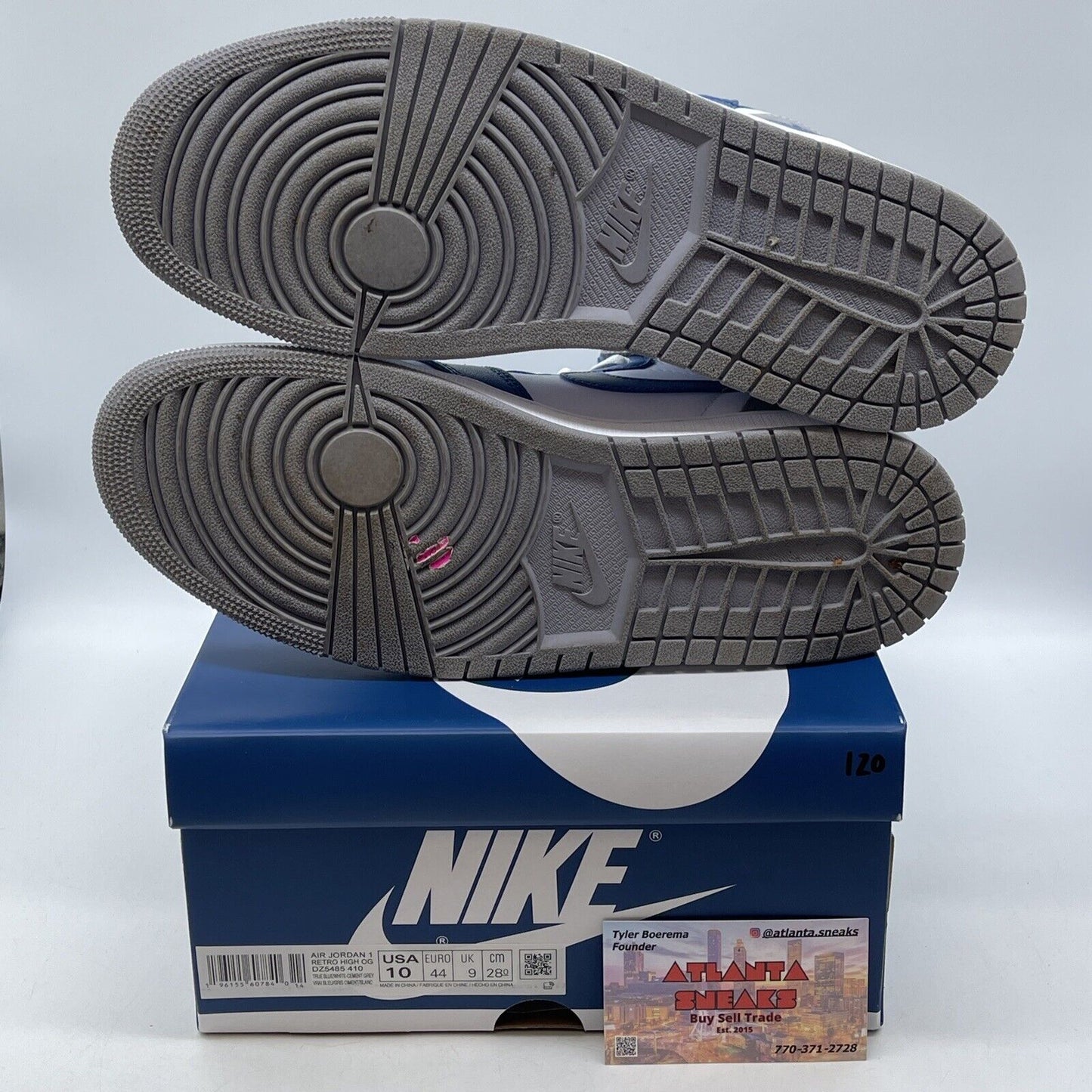 Size 10 - Jordan 1 Retro OG High True Blue White Leather (DZ5485-410)