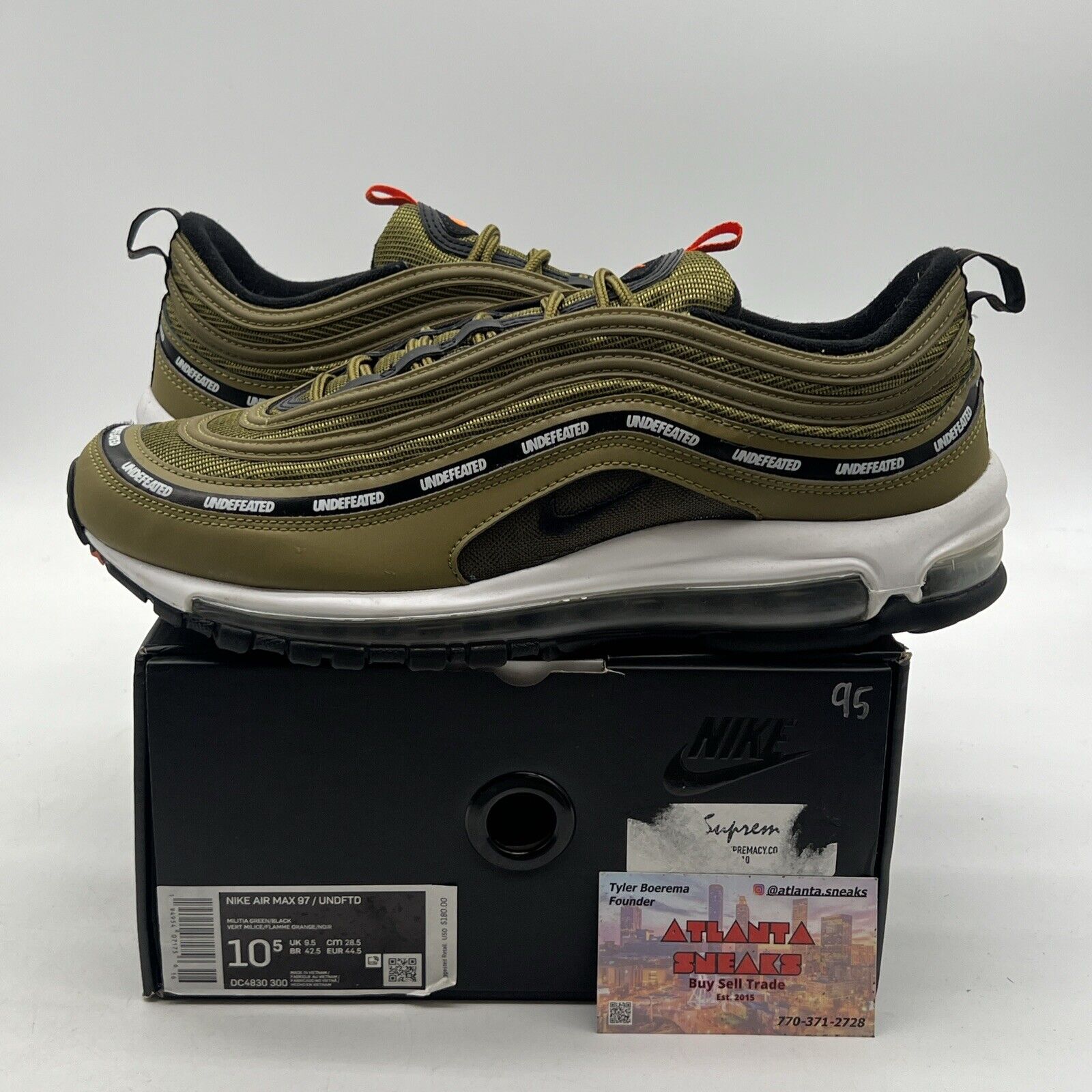 Size 10.5 - Nike Undefeated x Air Max 97 Militia Green (DC4830-300)