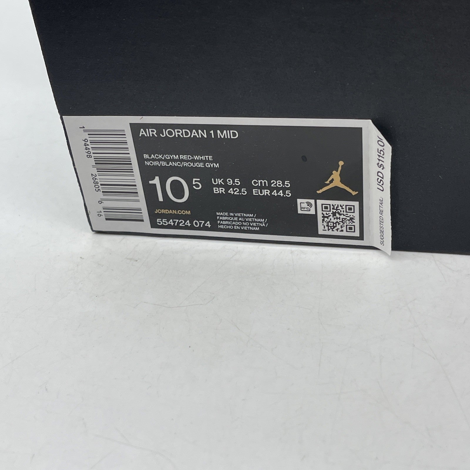 Size 10.5 - Air Jordan 1 Mid Banned 2020 (554724-074)