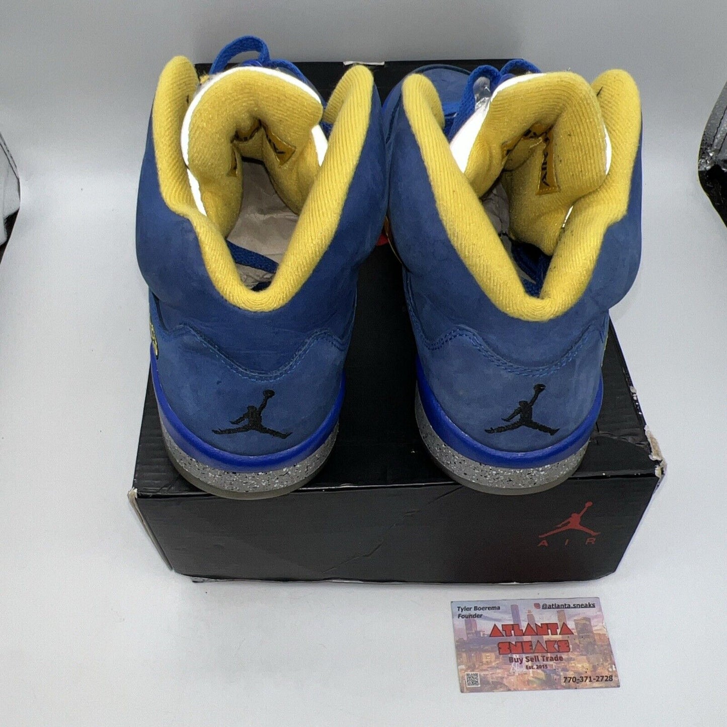 Size 9.5 - Air Jordan 5 Retro Laney Blue Yellow Suede