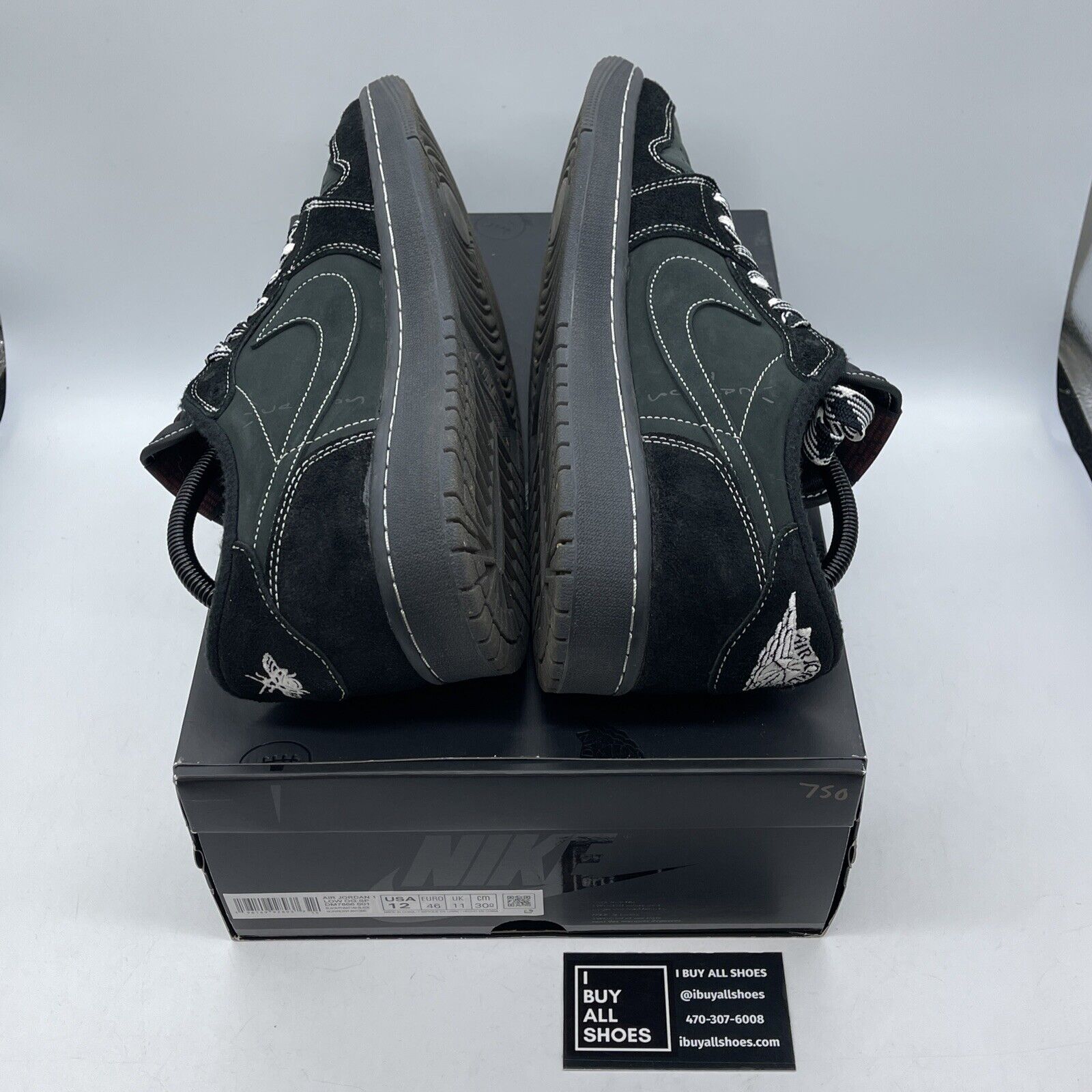 Size 12 - Jordan 1 Retro Low OG SP x Travis Scott Black Phantom (DM7866-001)