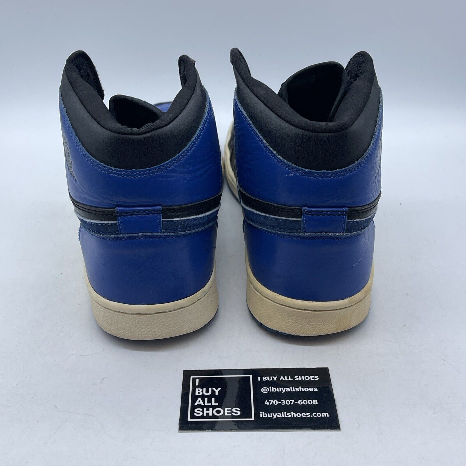Size 12 - Air Jordan 1 Retro 2001 Royal Blue Black White Leather (136066-041)