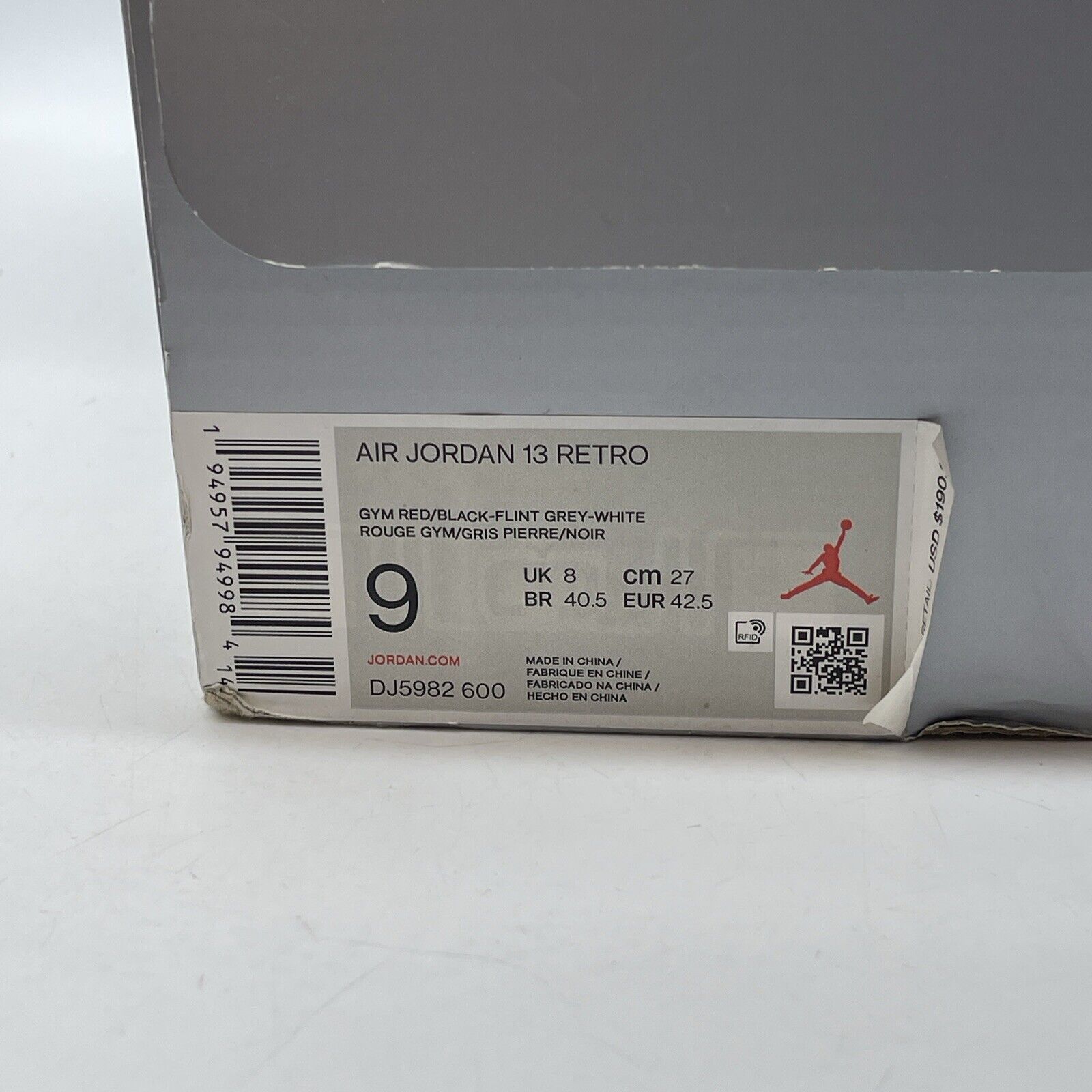 Size 9 - Jordan 13 Red White Grey Black Suede Leather (DJ5982600)