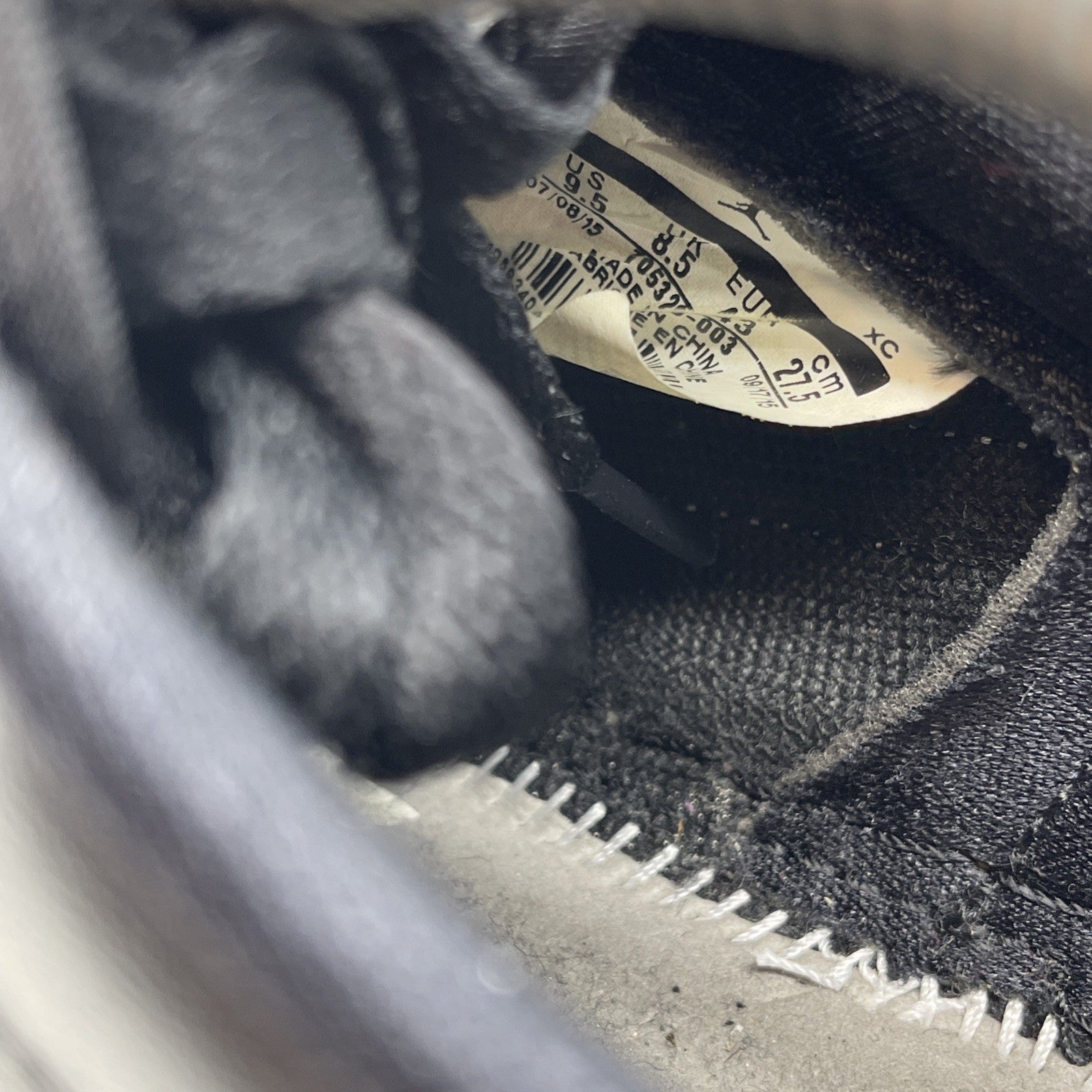 Size 9.5 - Air Jordan 1 Retro OG 2015 Low Shadow Grey Black Leather (705329-003)