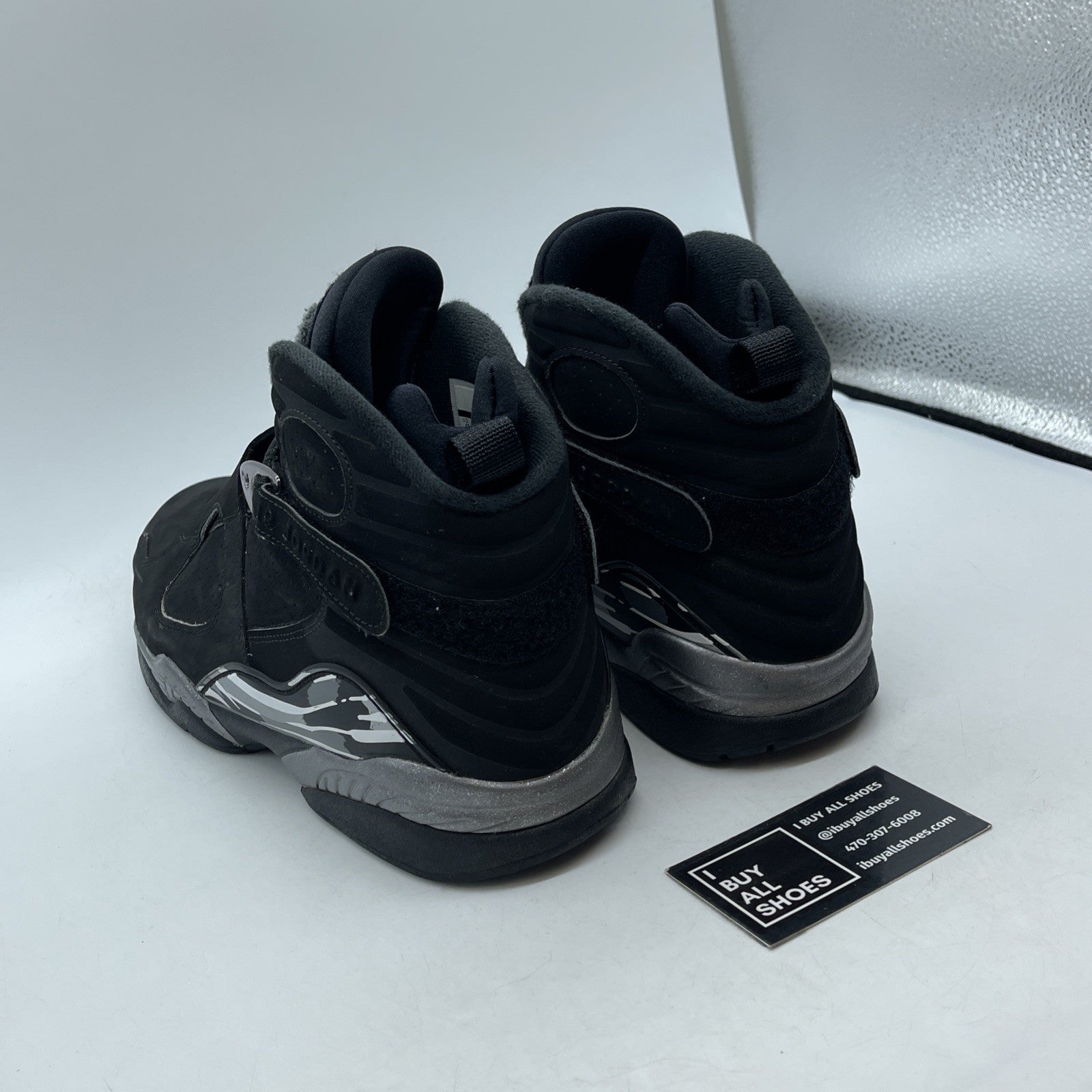 Size 11 - Air Jordan 8 Retro 2015 Chrome Black Grey Suede (305381-003)