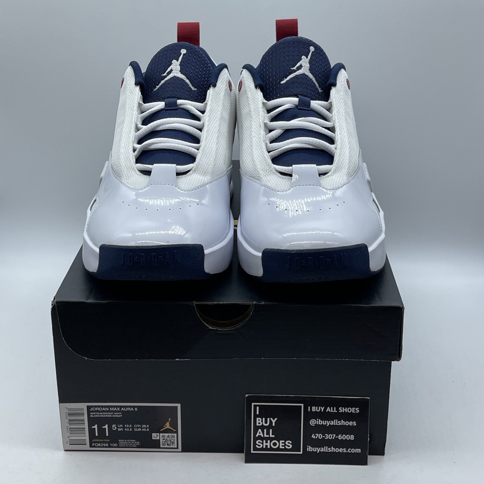Size 11.5 - Jordan Max Aura 6 USA White Blue Suede Leather (FQ8298-100)