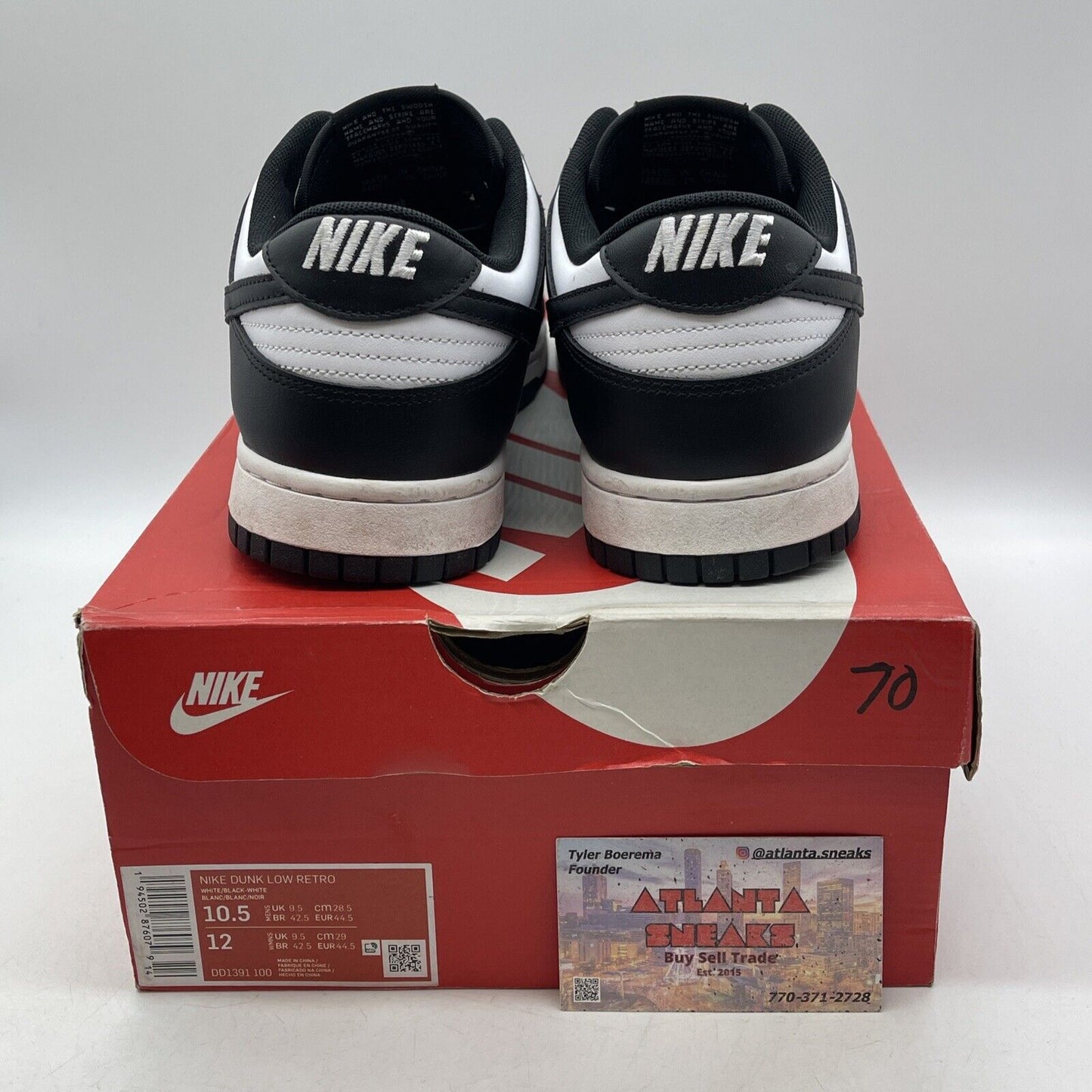 Size 10.5 - Nike Dunk Low Black White Leather (DD1391-100)