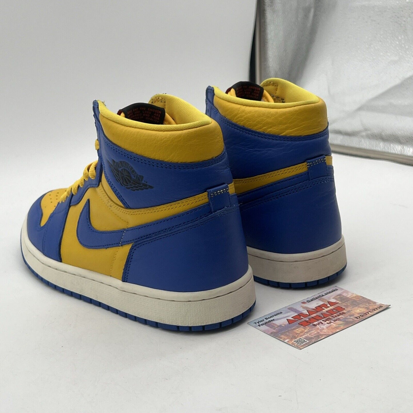 Size 10 - Air Jordan 1 Reverse Laney Yellow Blue White Leather (FD2596-700)