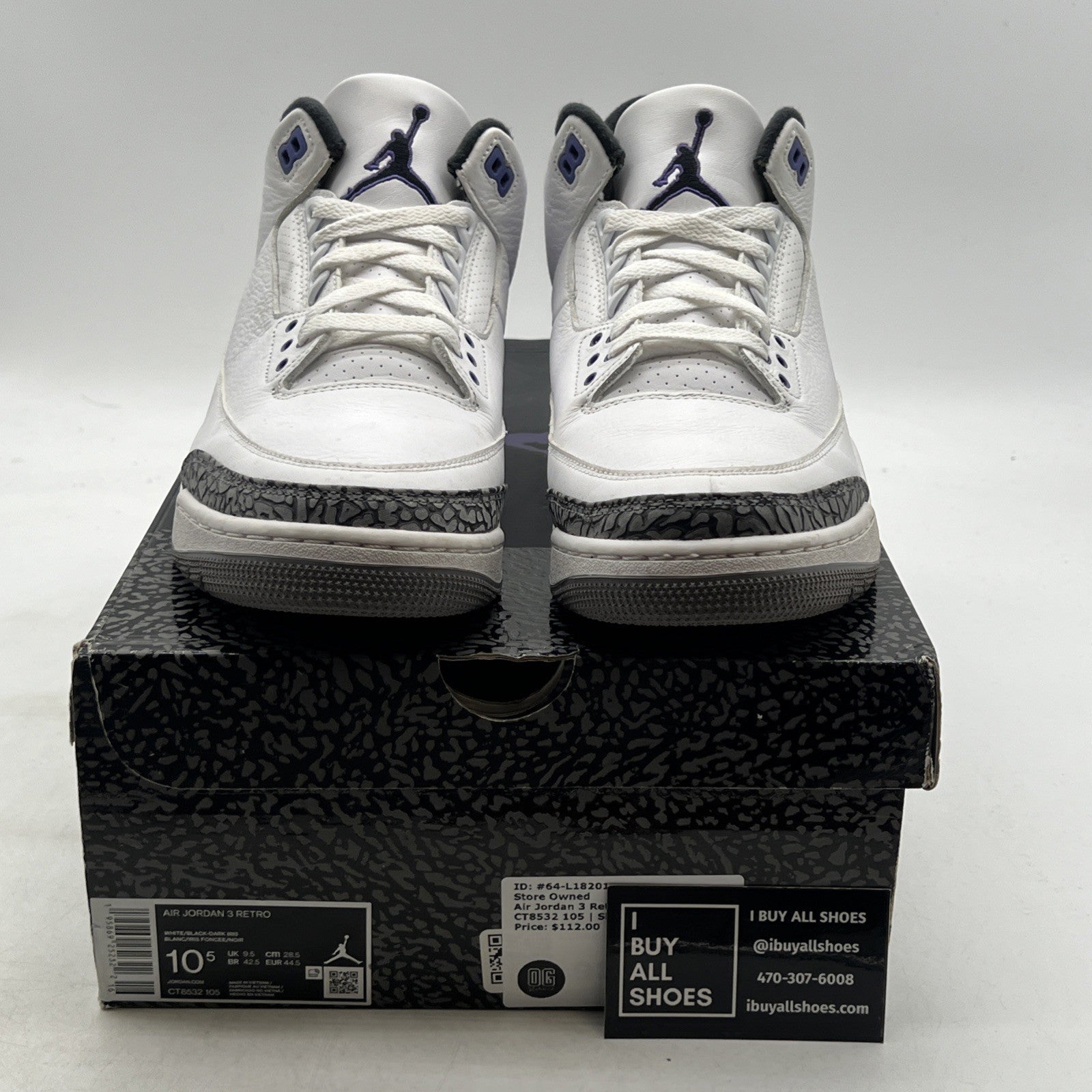 Size 10.5 - Air Jordan 3 Retro Mid Dark Iris (CT8532-105)