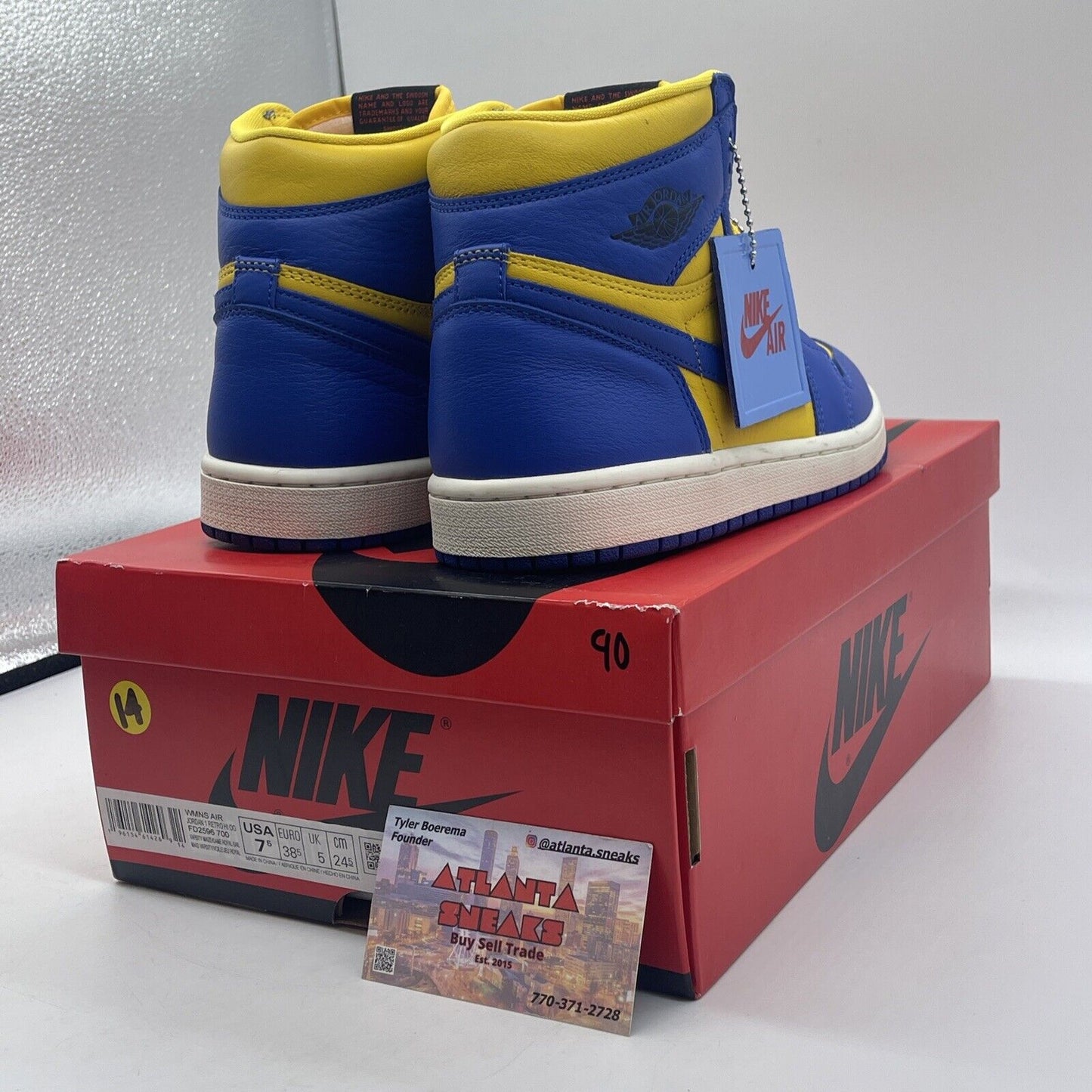 Size 7.5 - Air Jordan 1 Retro OG High Reverse Laney W White Yellow (FD2596-700)