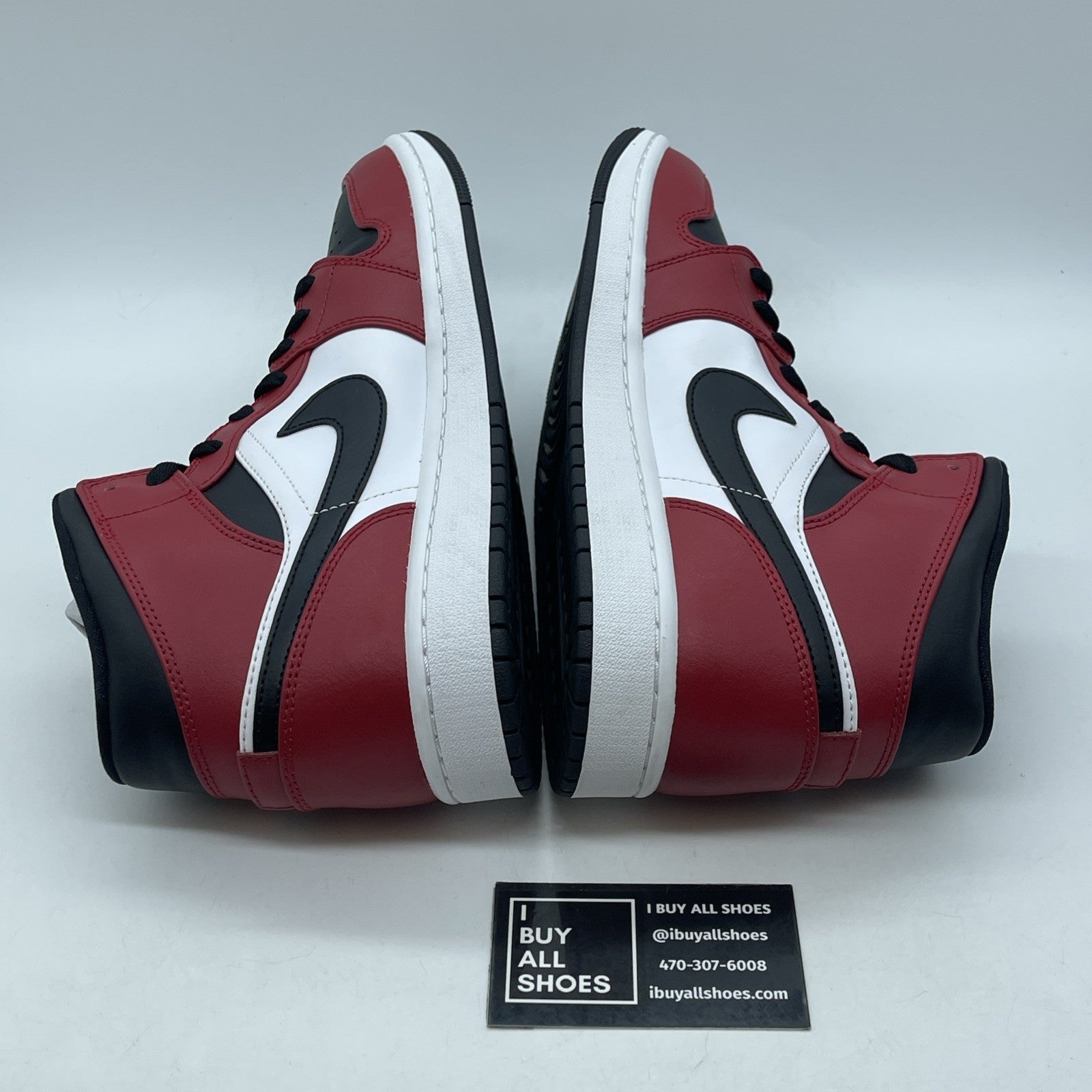 Size 10 - Air Jordan 1 Mid Chicago Black White Red Leather (554724-069)