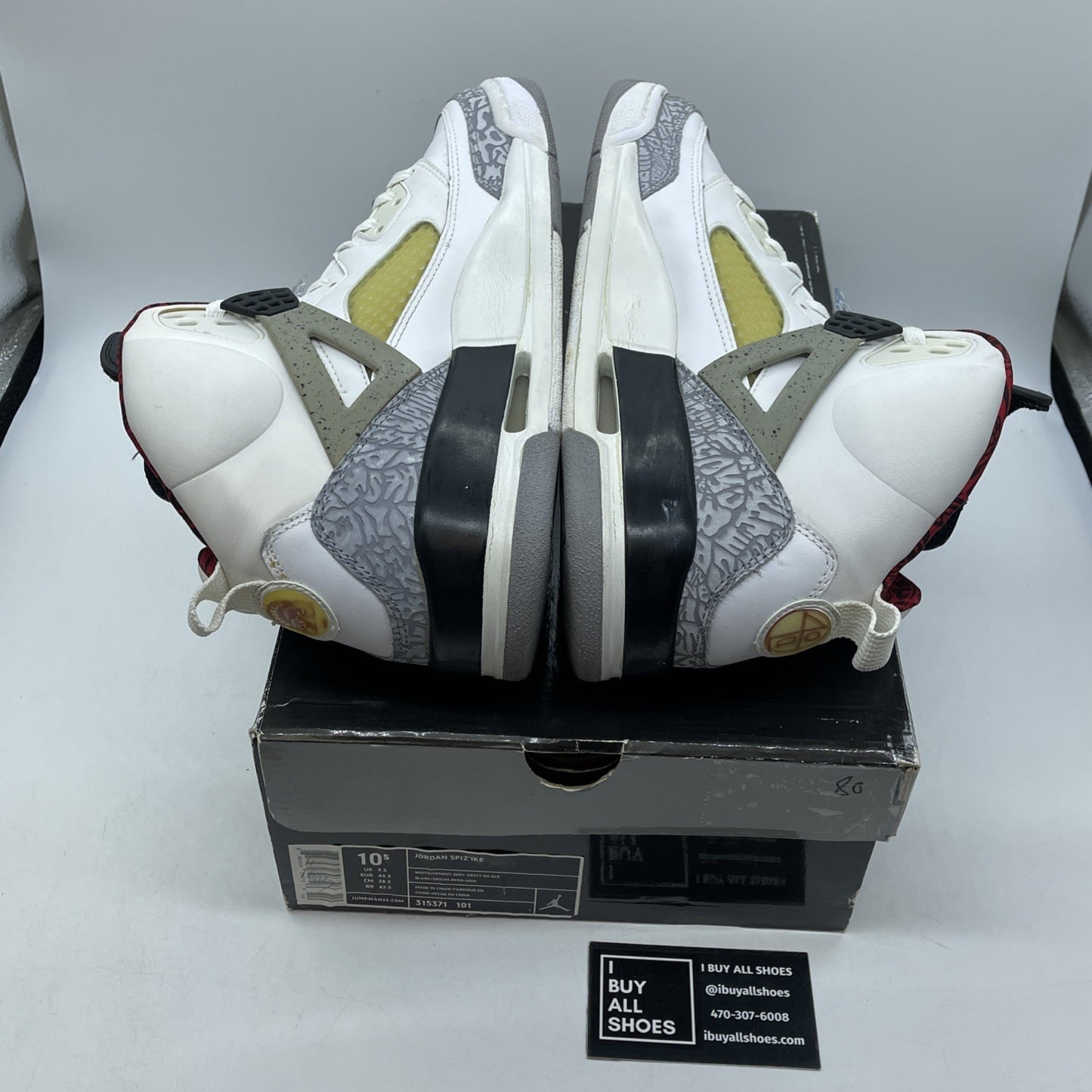 Size 10.5 - Jordan Spizike Cement Grey White Grey Suede Leather (315371-101)