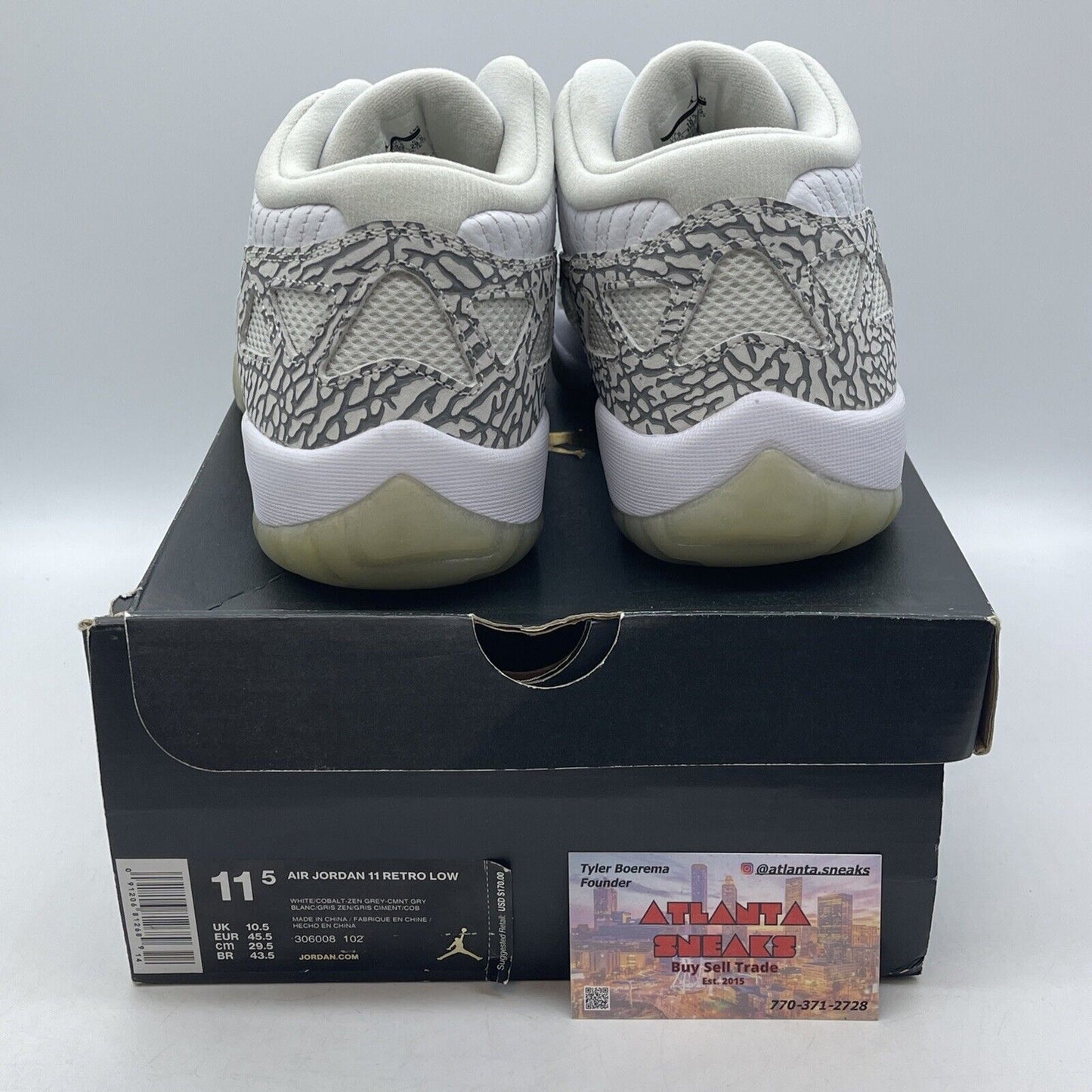 Size 11.5 - Air Jordan 11 Retro IE 2015 Low Cobalt White Suede (306008-102)