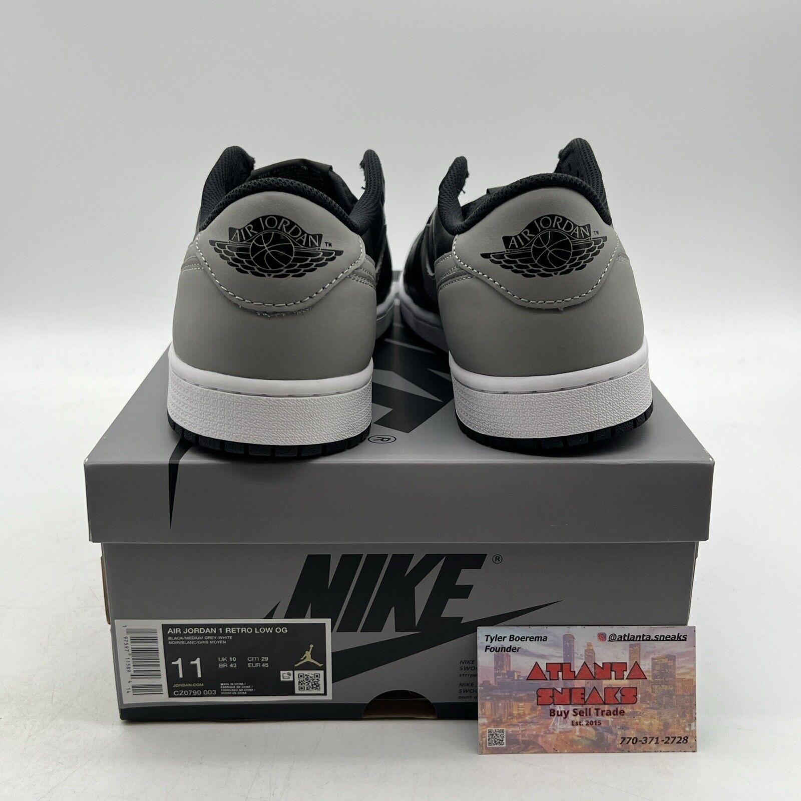 Size 11 - Air Jordan 1 Retro OG 2024 Low Shadow Grey Leather  (CZ0790-003)
