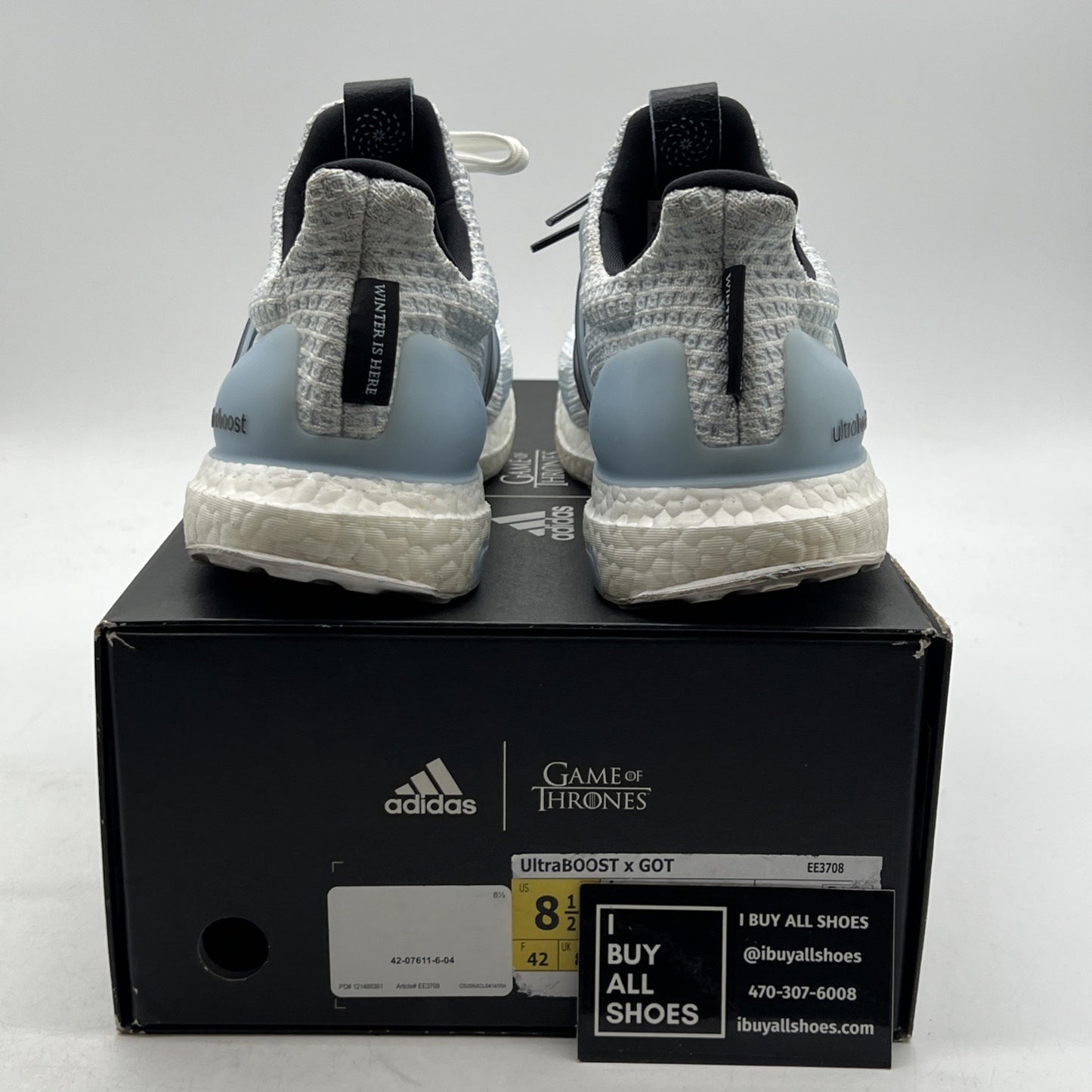 Size 8.5 - adidas Game Of Thrones x UltraBoost 4.0 White Walkers (EE3708)