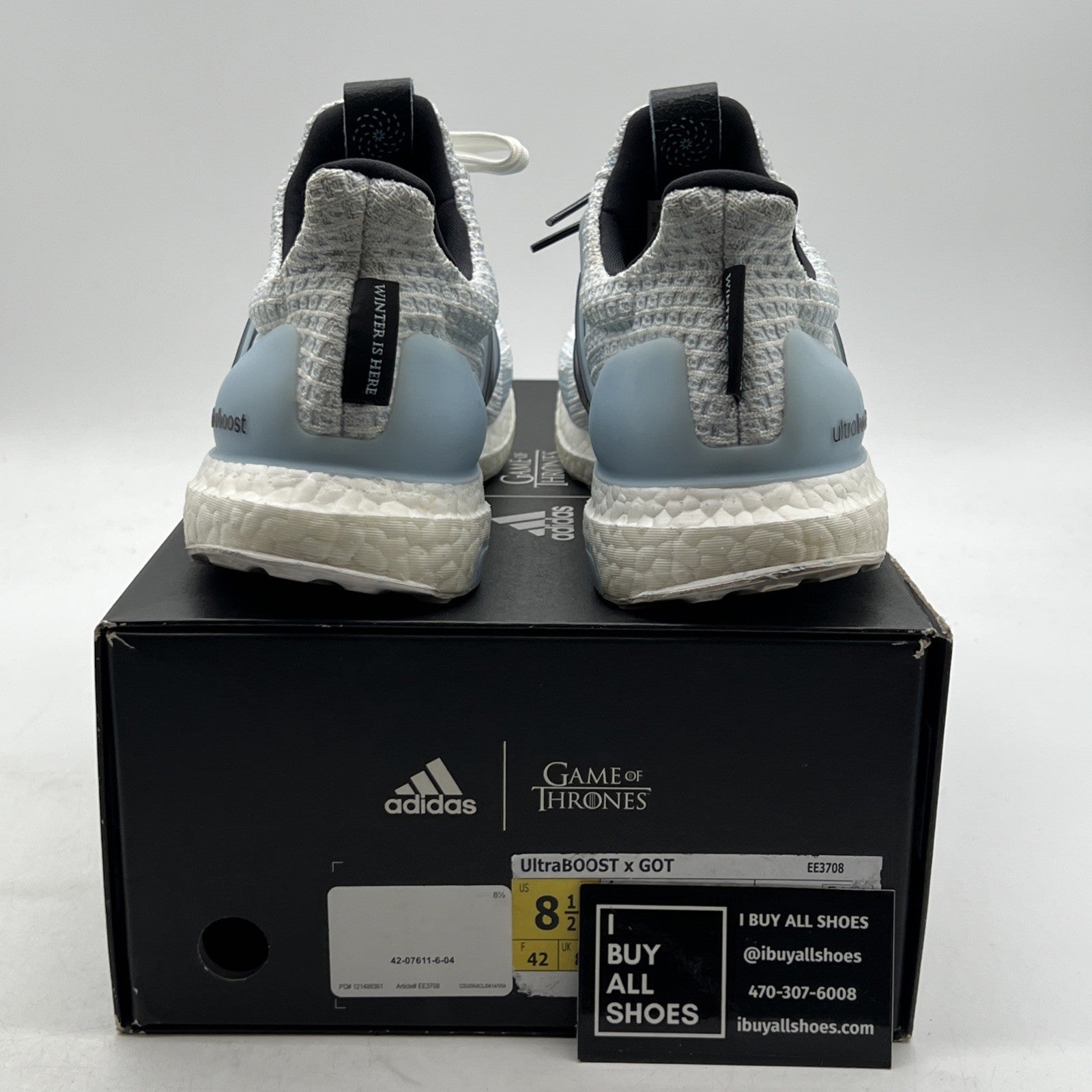Size 8.5 - adidas Game Of Thrones x UltraBoost 4.0 White Walkers (EE3708)