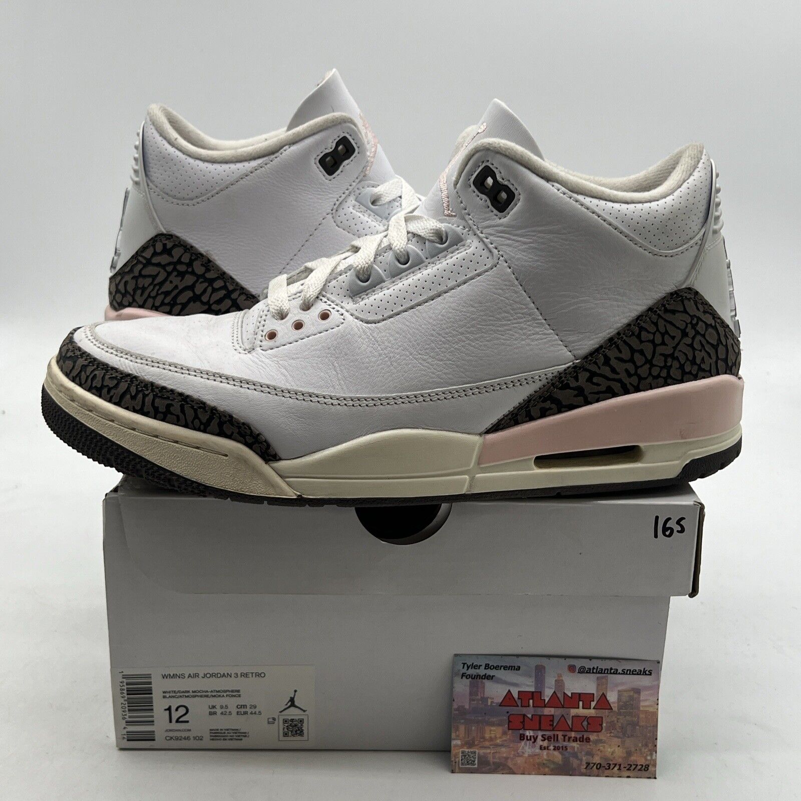 Size 12W - Air Jordan 3 Retro Neapolitan Mocha Pink White Brown (CK9246-102)