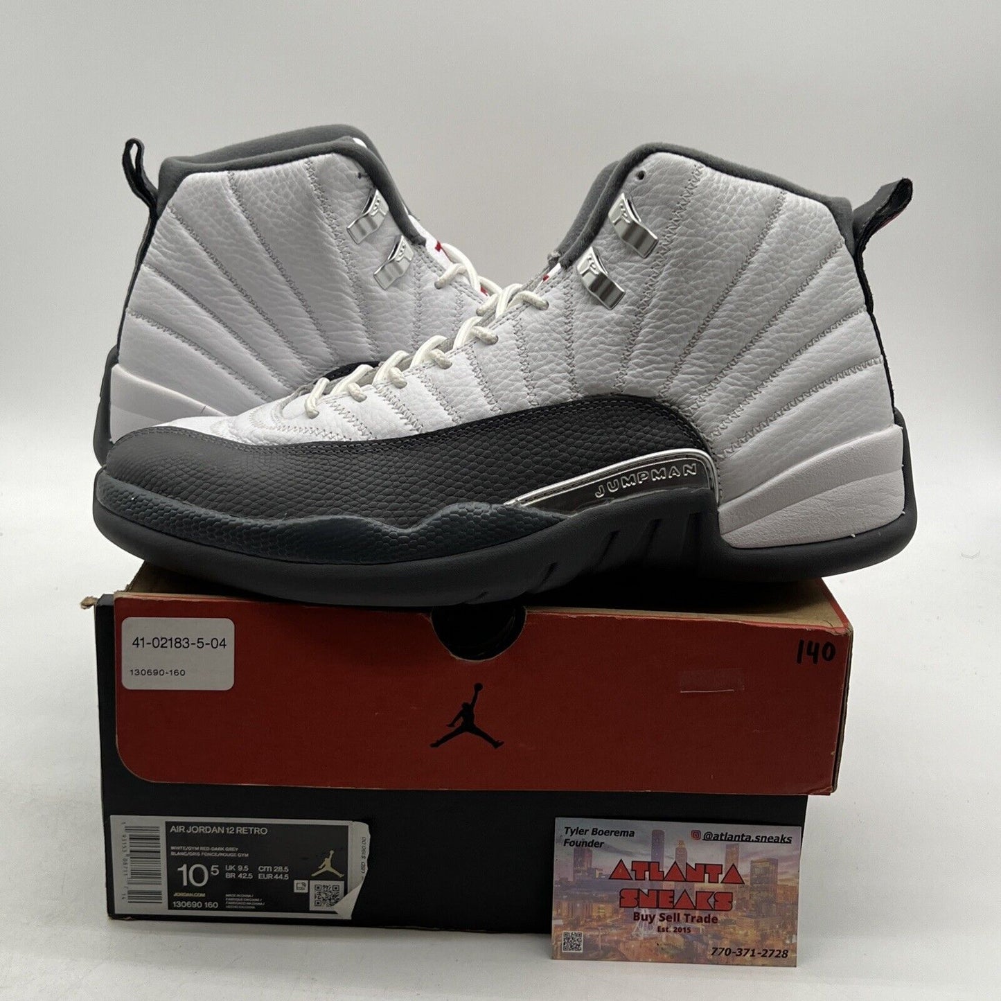 Size 10.5 - Air Jordan 12 Retro Dark Grey (130690-160)