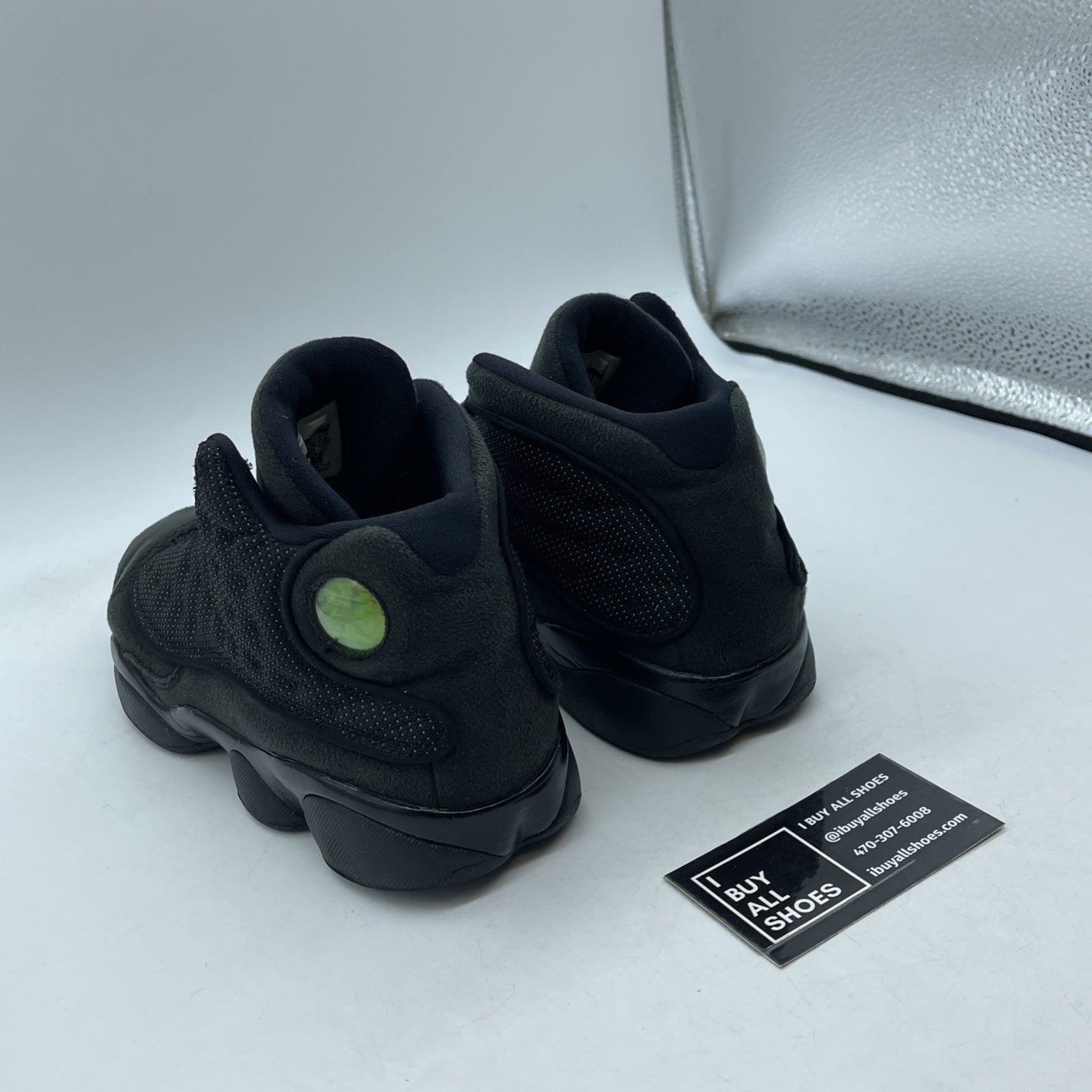 Size 7Y - Nike Air Jordan 13 Retro Black Cat Leather Suede  (884129-011)