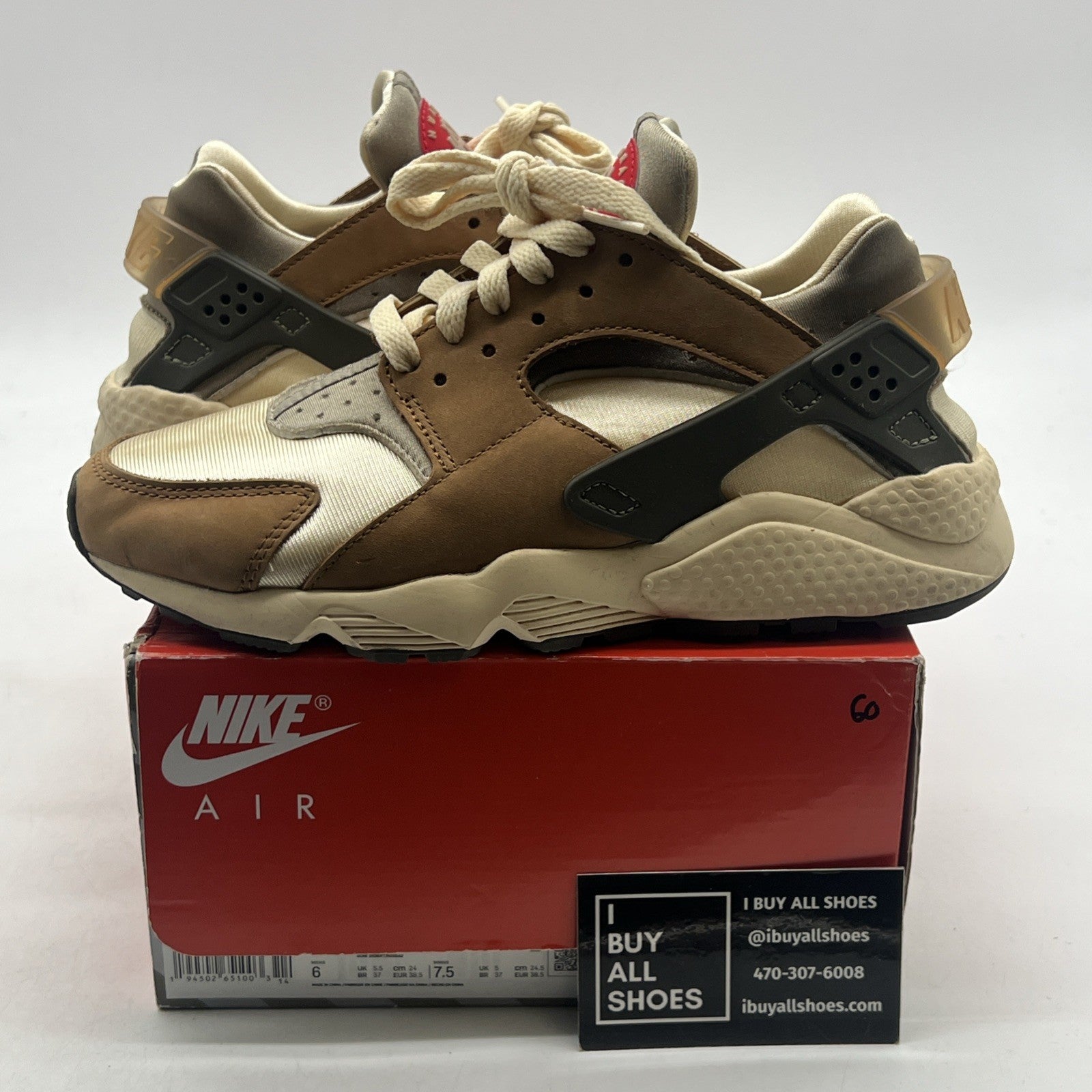 Size 6 - Nike Stussy x Air Huarache LE 2021 Desert Oak (DD1381-200)