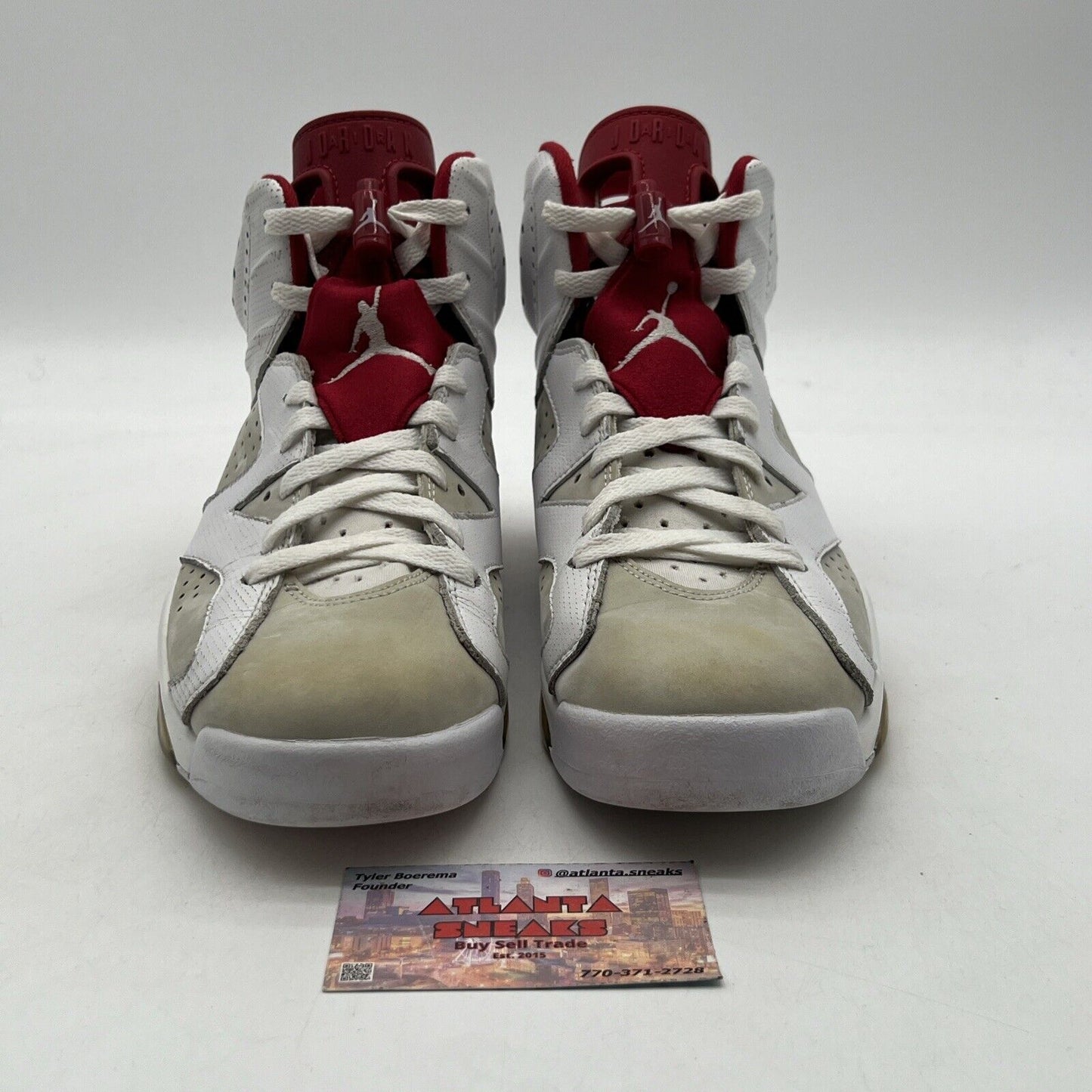 Size 9 - Air Jordan 6 Retro Alternate White Maroon Leather Suede (384664-113)