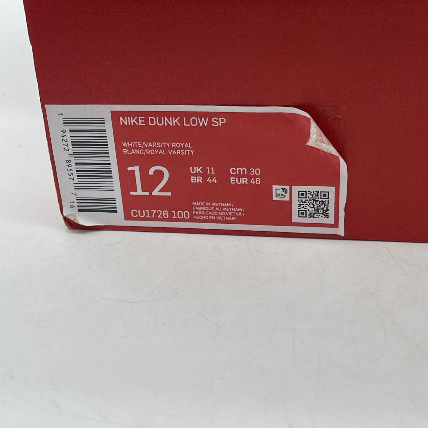 Size 12 - Nike Dunk Low Retro SP Kentucky 2020 (CU1726-100)