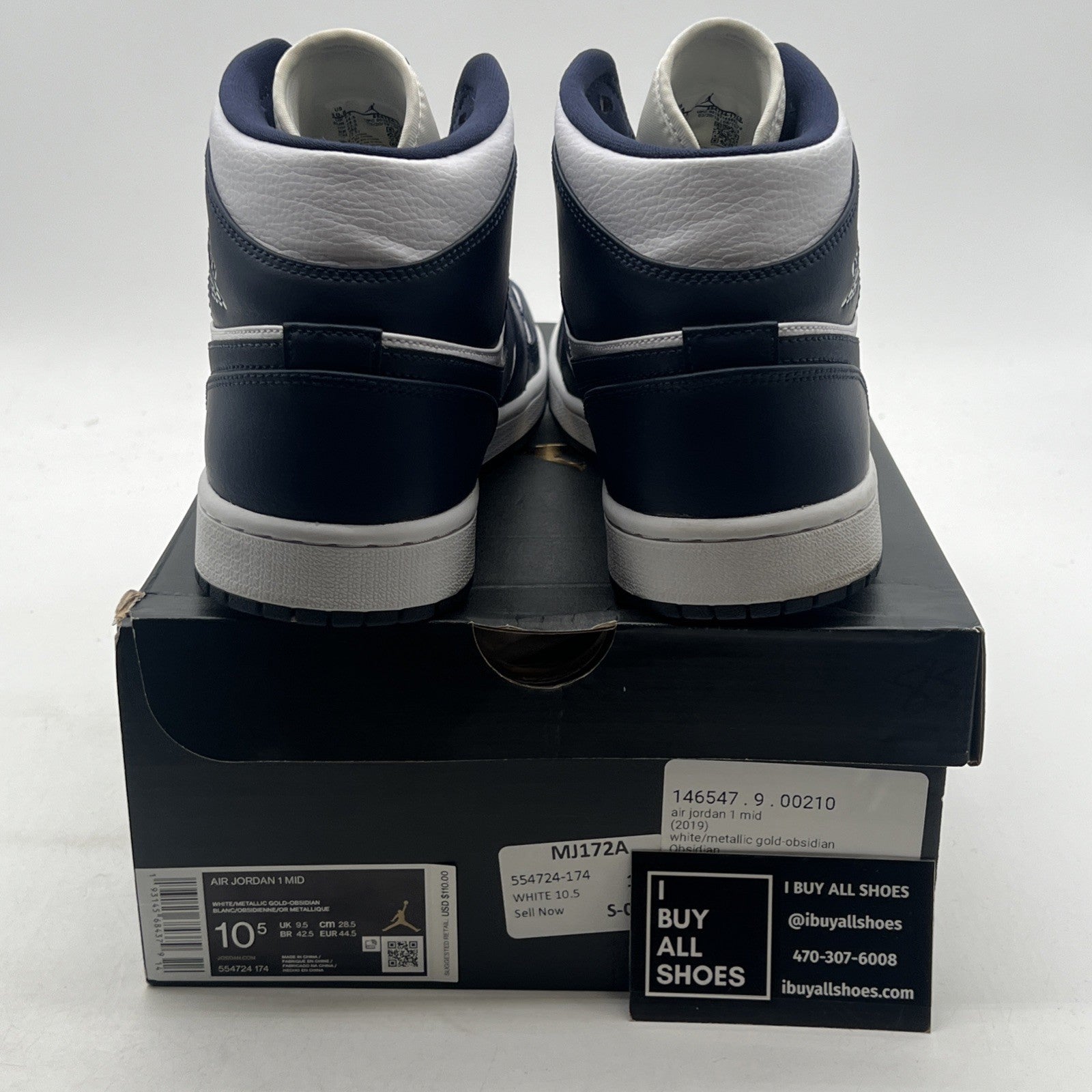 Size 10.5 - Air Jordan 1 Mid Obsidian (554724-174)