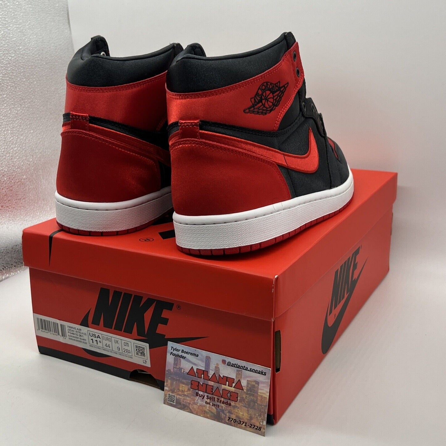 Size 11.5 - Air Jordan 1 Retro OG 2023 Satin Bred W Black Red White (FD4810-061)