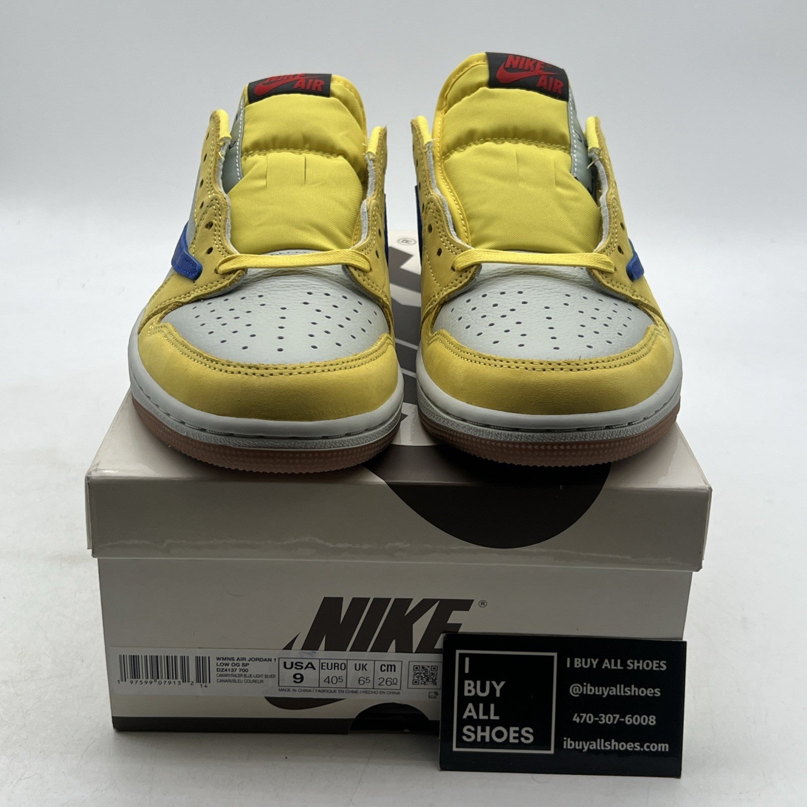 Size 9 - Travis Scott x Air Jordan 1 Retro OG SP Low Canary W (DZ4137-700)