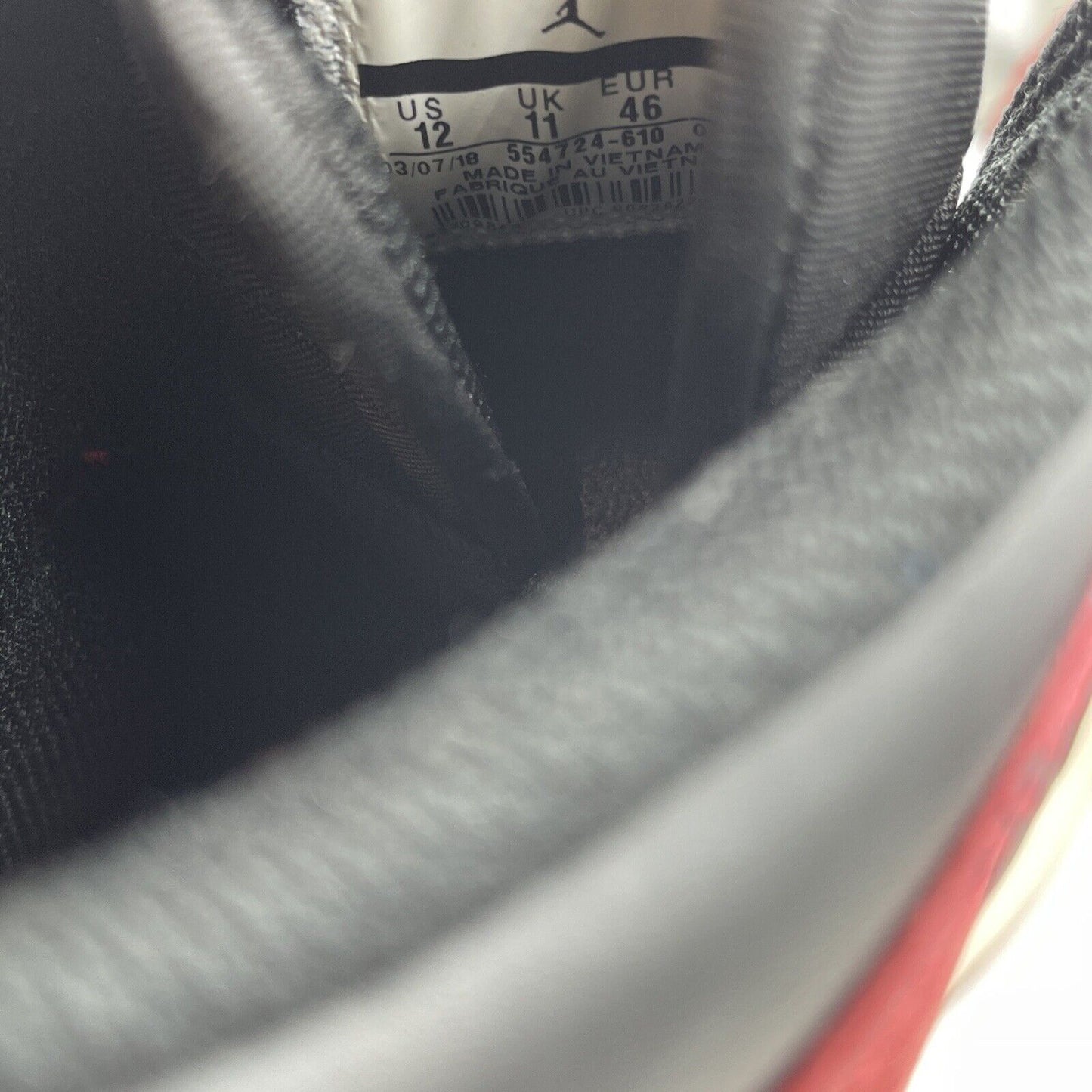 Size 12 - Air Jordan 1 Mid Reverse Banned Red Black Suede Leather (554724-610)