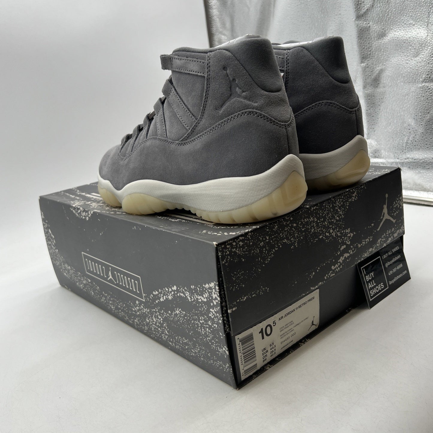 Size 10.5 - Air Jordan 11 Retro Premium Grey Suede (914433-003)
