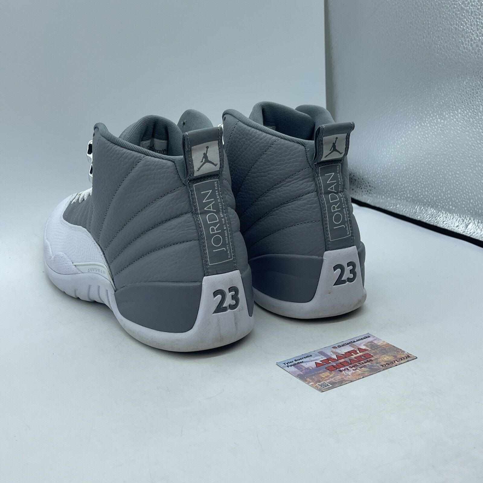 Size 12 - Jordan 12 Stealth 2022 Grey White Leather (CT8013-015)