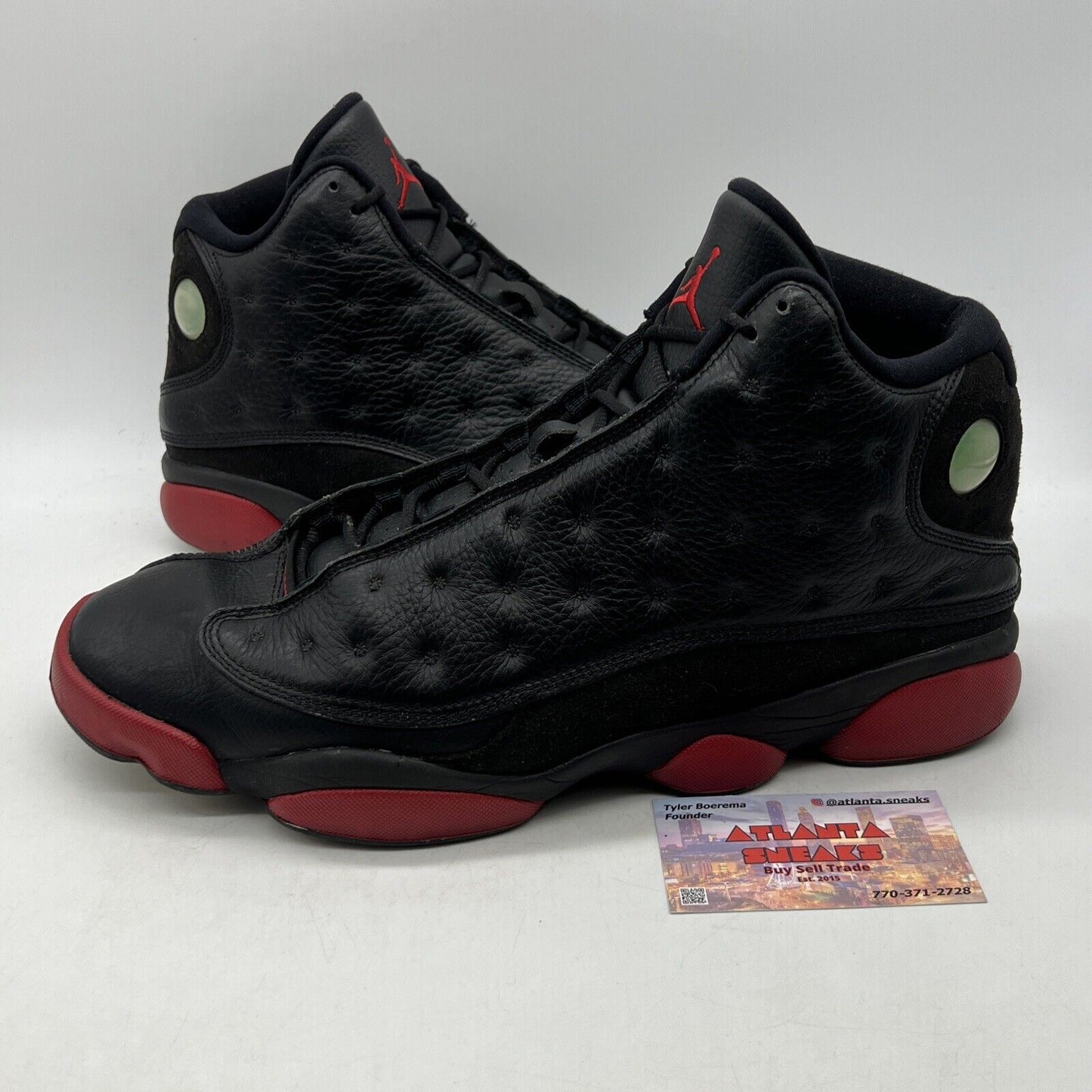 Size 13 - Air Jordan 13 Retro Dirty Bred Black Red Leather (414571-003)